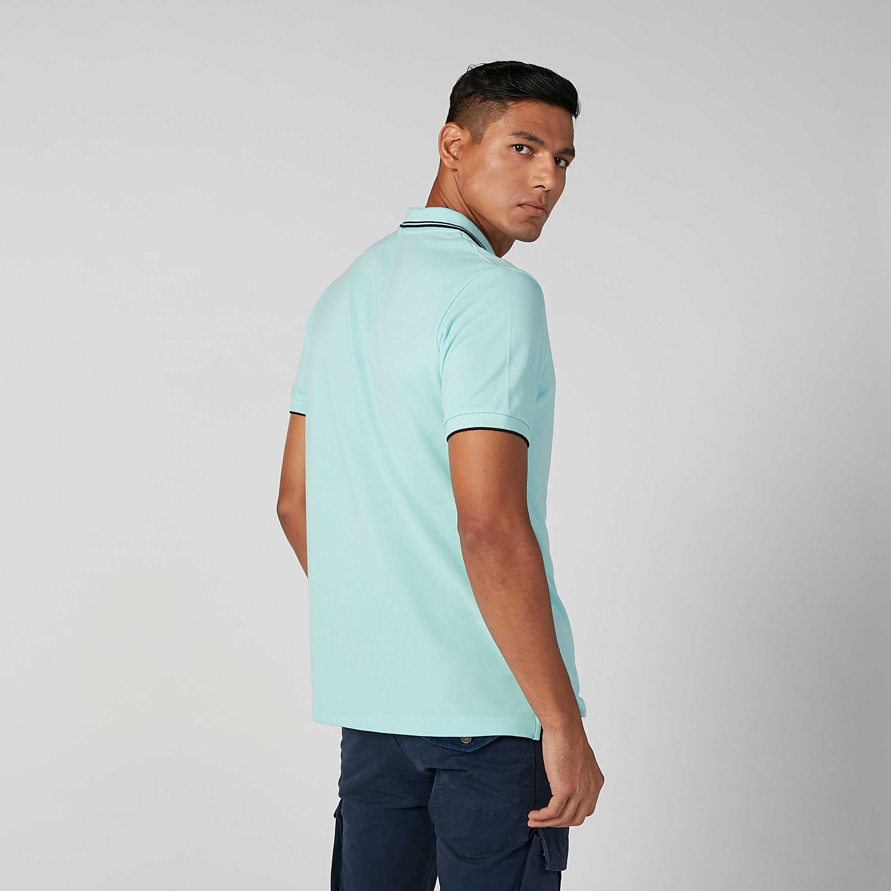 تيشيرت سادة بياقة بولو وأكمام قصيرة-men-clothing-tshirtsandpolos-polos-image-1