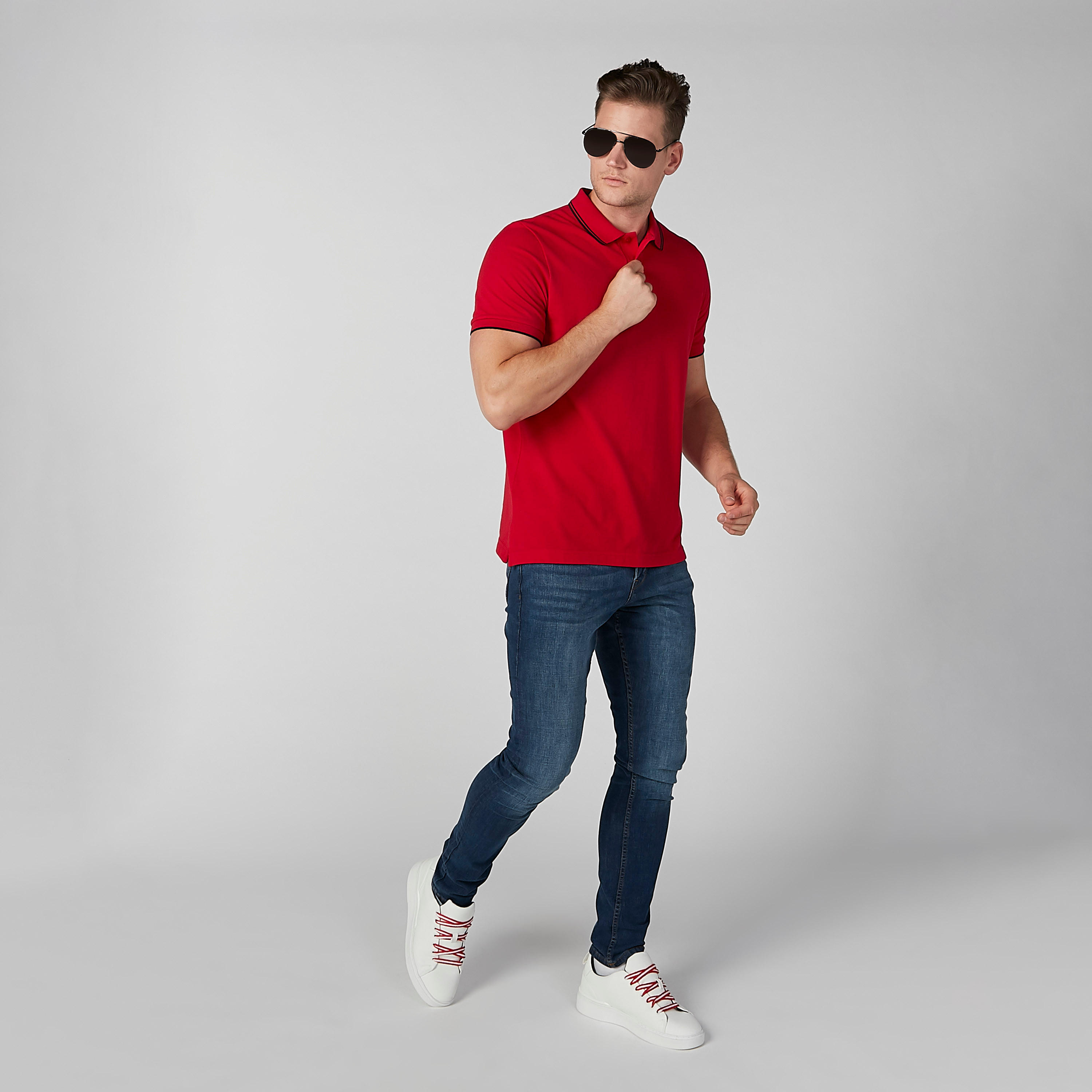 تيشيرت سادة بياقة بولو وأكمام قصيرة-men-clothing-tshirtsandpolos-polos-image-2