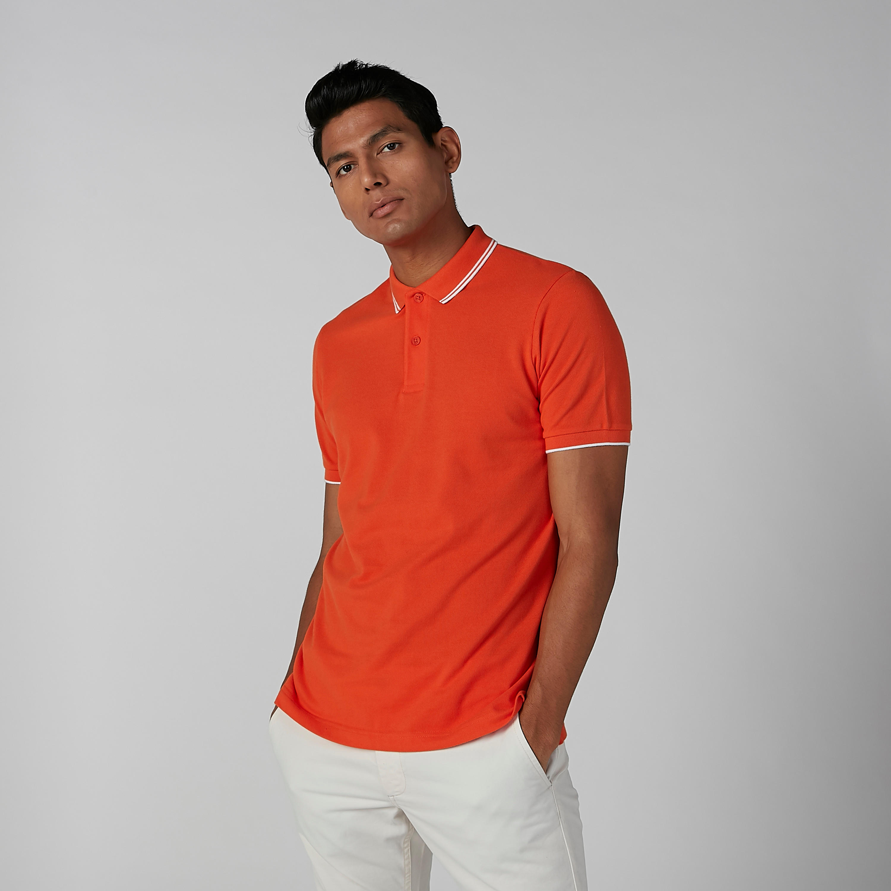 تيشيرت سادة بياقة بولو وأكمام قصيرة-men-clothing-tshirtsandpolos-polos-image-1