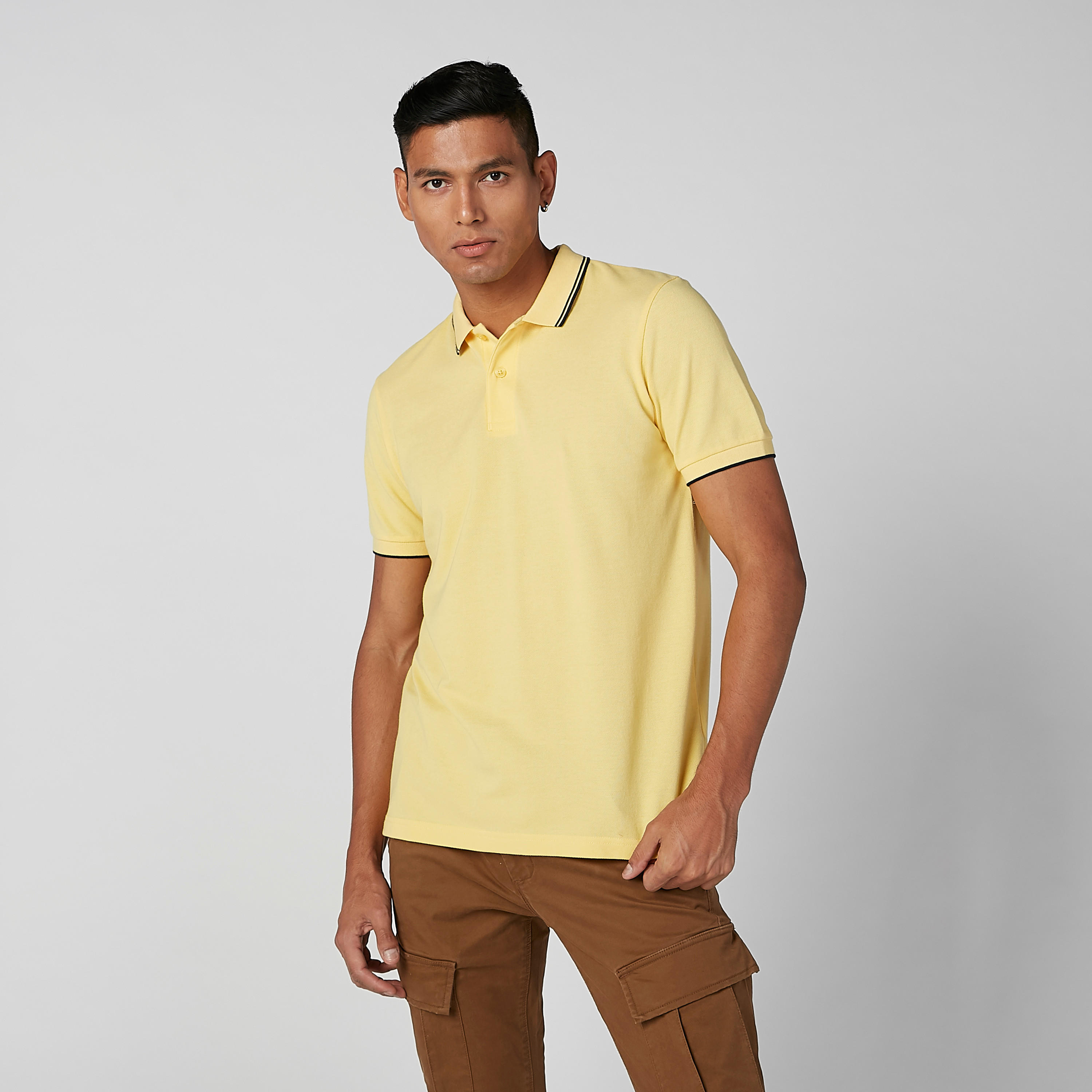 تيشيرت سادة بياقة بولو وأكمام قصيرة-men-clothing-tshirtsandpolos-polos-image-3