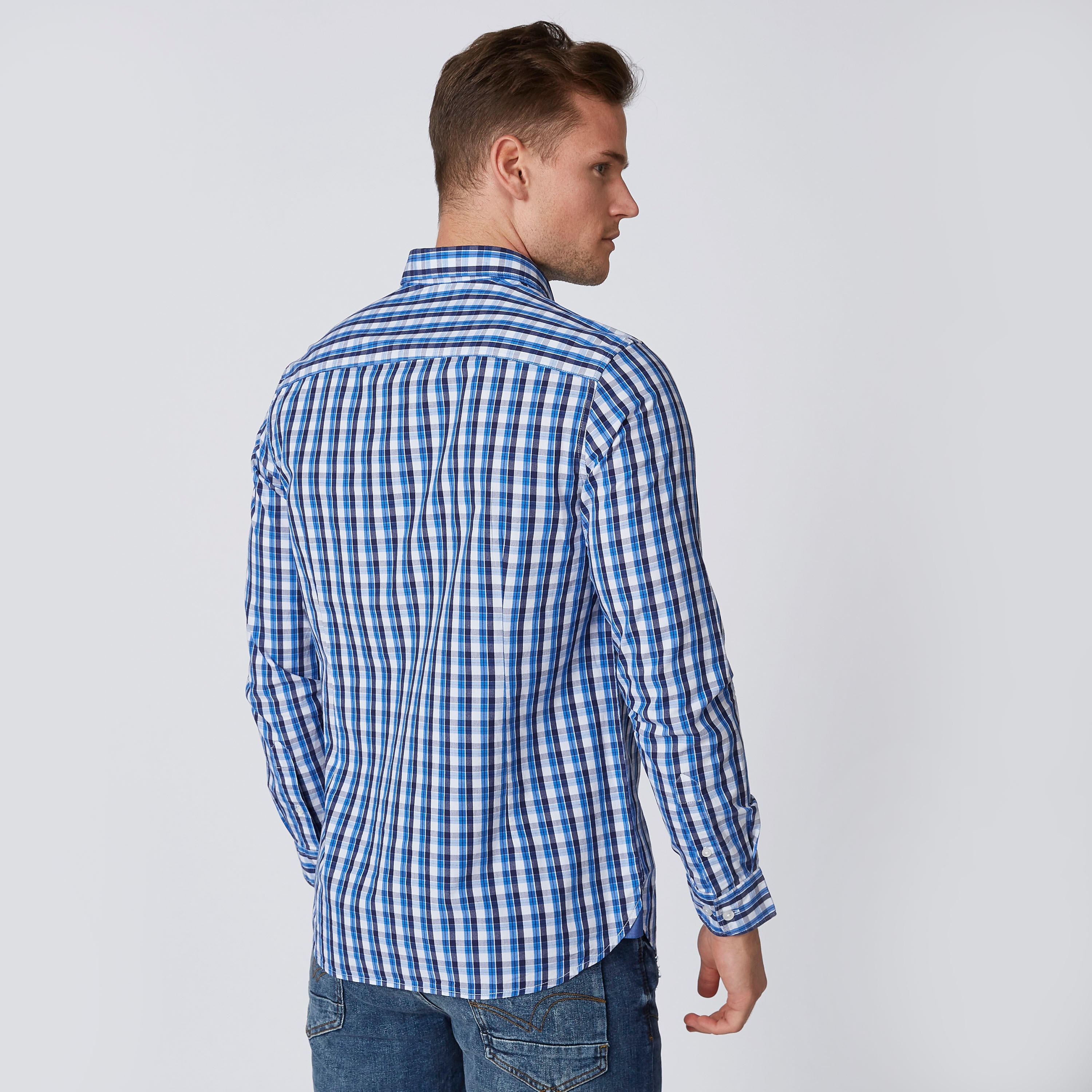 قميص مستدام كاروهات مستدام سليم بأكمام طويلة -men-clothing-shirts-image-2