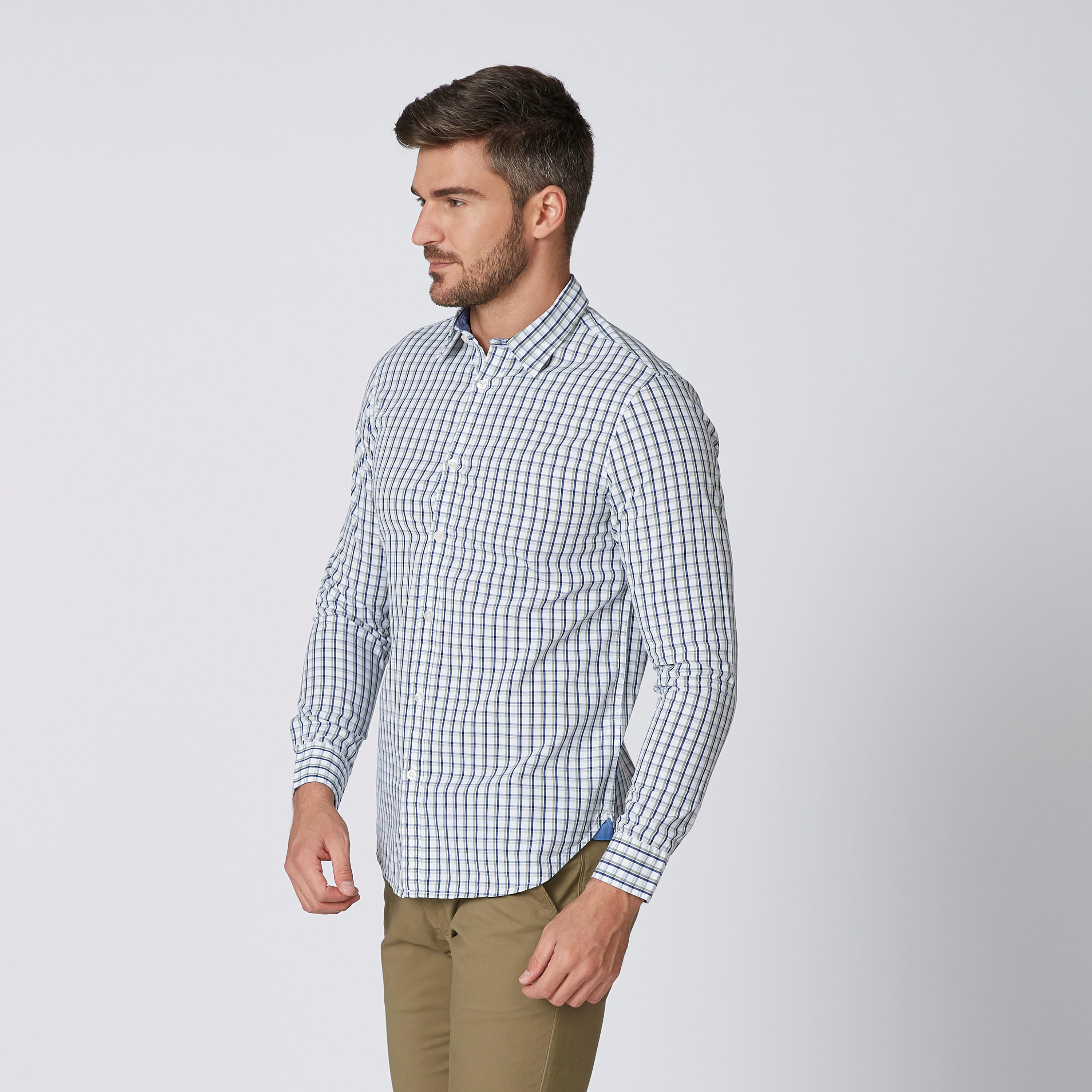 قميص كاروهات مستدامة سليم بأكمام طويلة -men-clothing-shirts-image-2