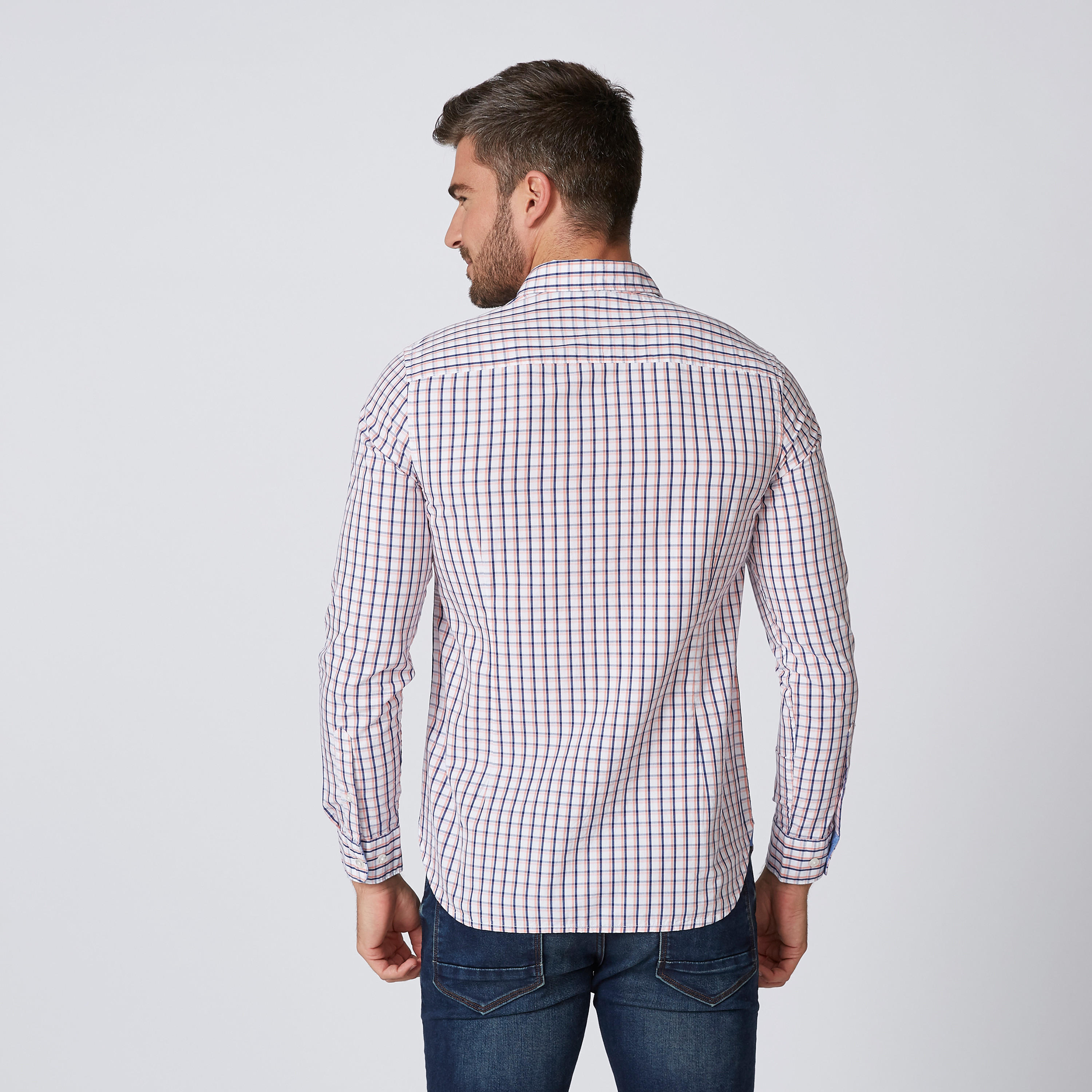 قميص مستدام كاروهات سليم بأكمام طويلة -men-clothing-shirts-image-2