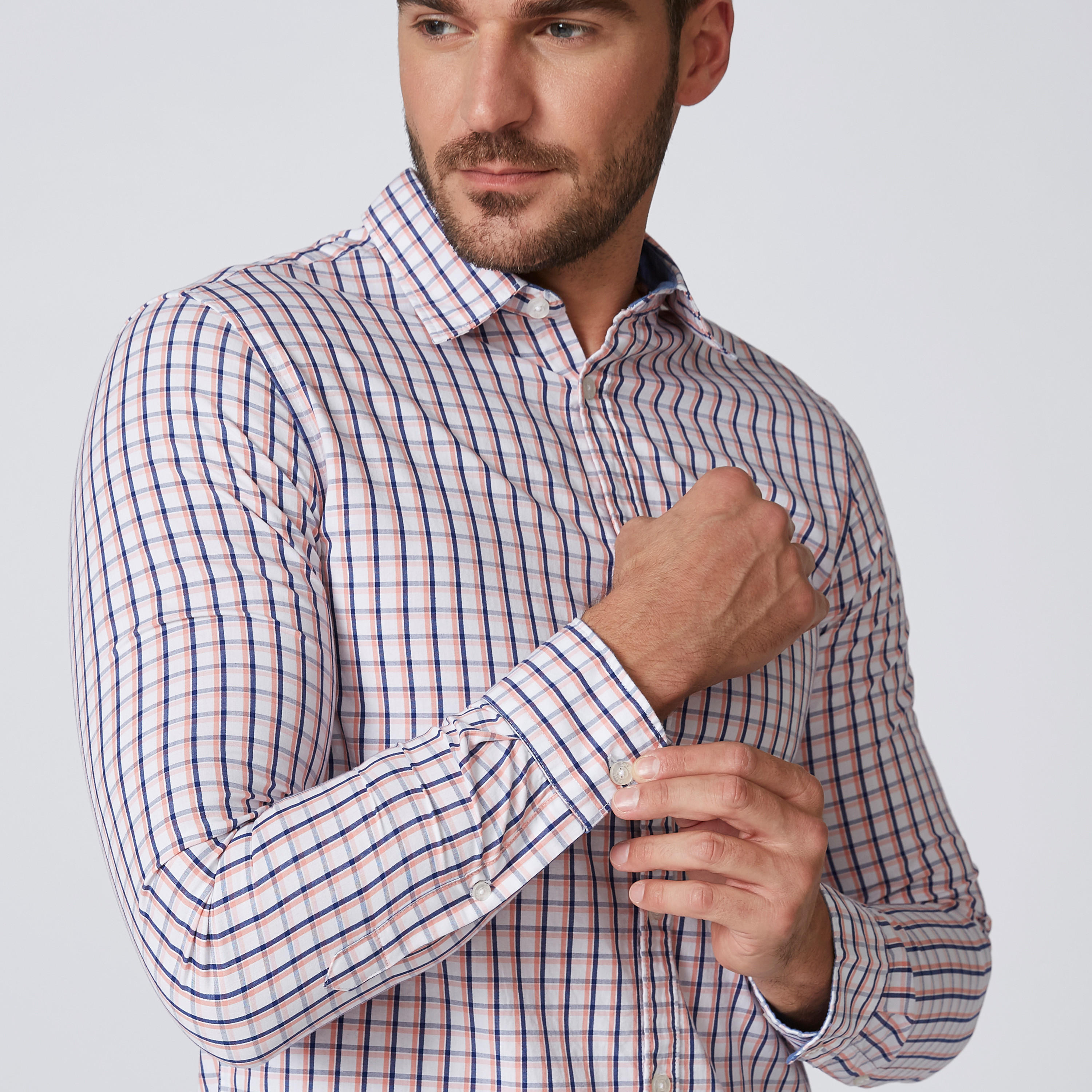 قميص مستدام كاروهات سليم بأكمام طويلة -men-clothing-shirts-image-3