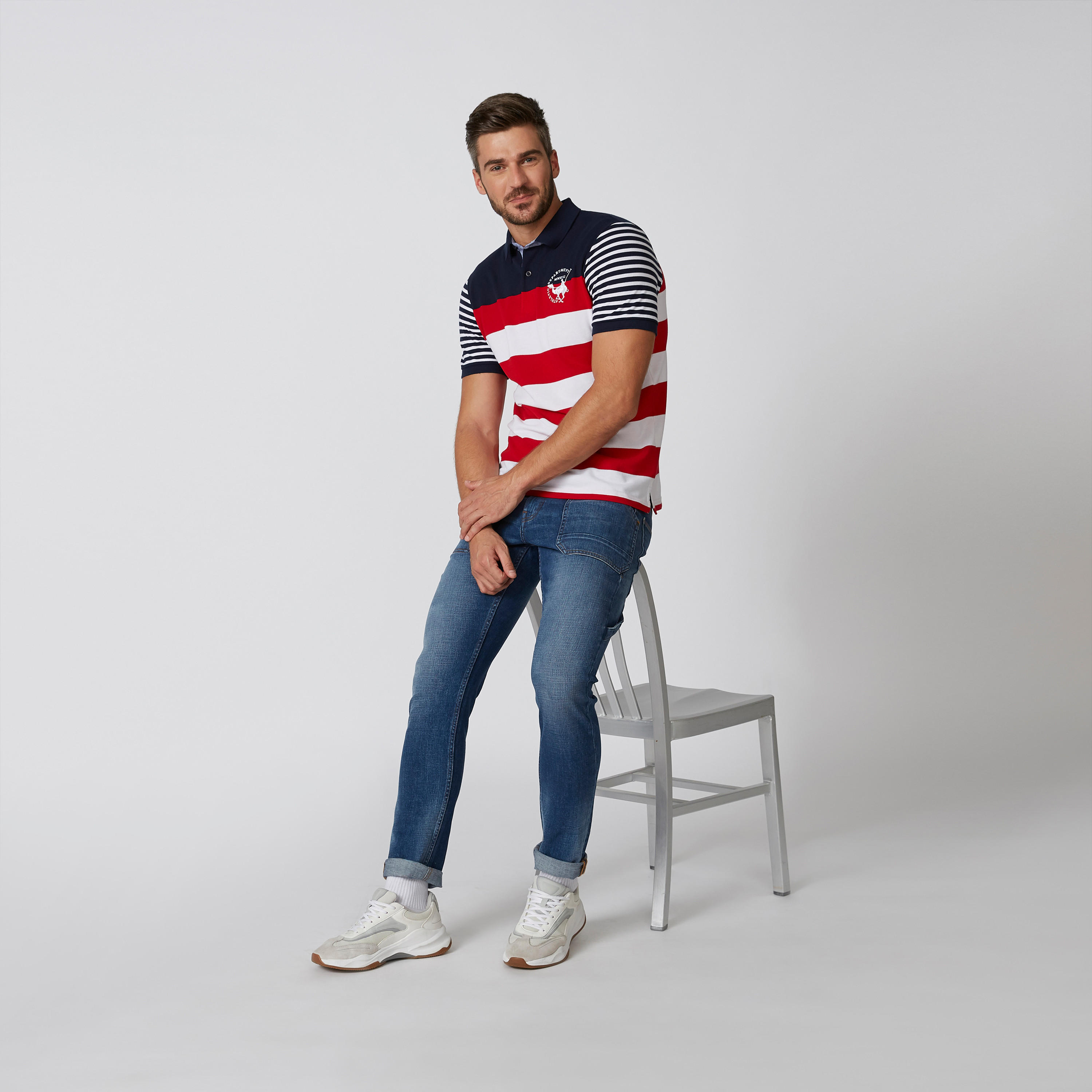 تيشيرت مستدام بولو مقلّم بأكمام قصيرة-men-clothing-tshirtsandpolos-polos-image-2
