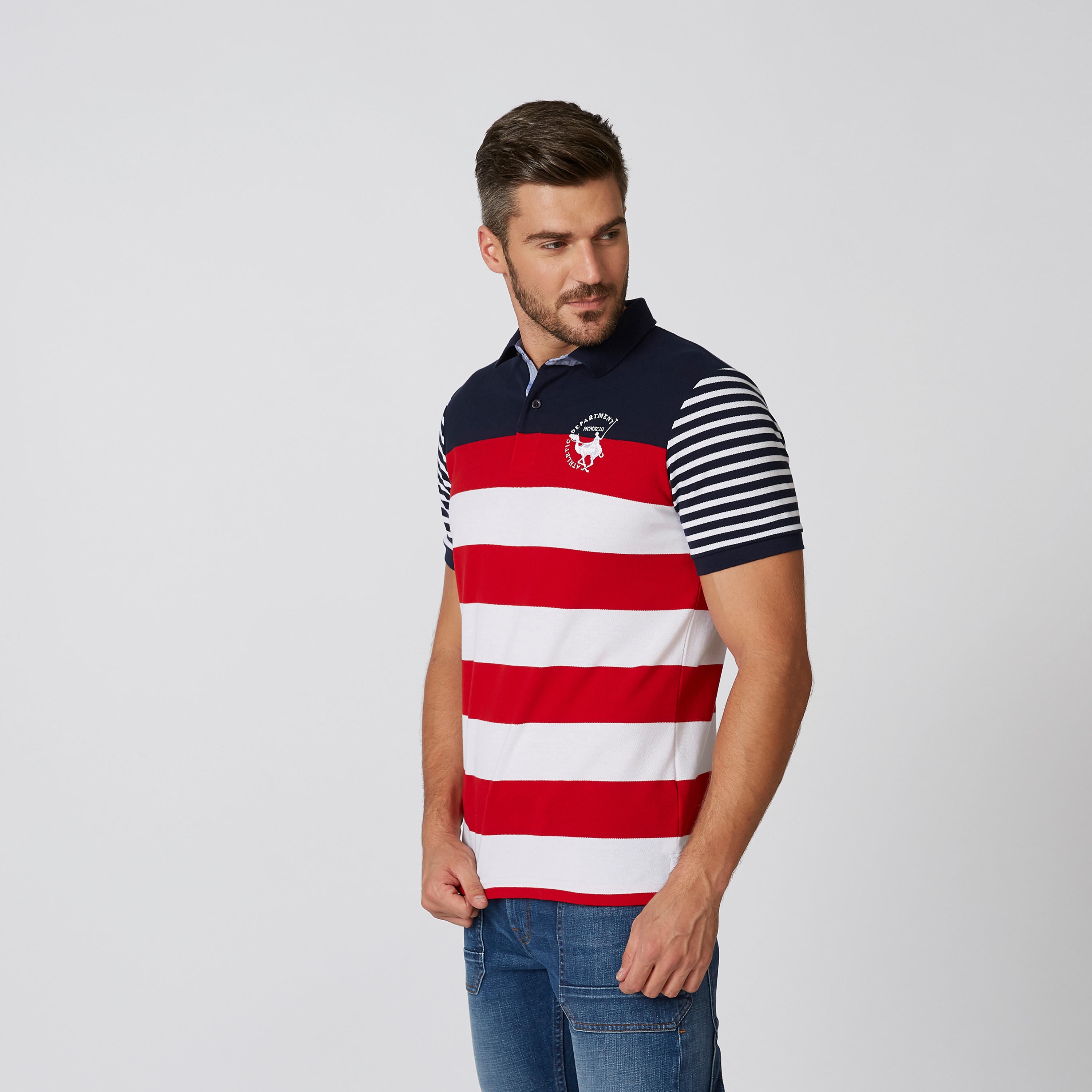 تيشيرت مستدام بولو مقلّم بأكمام قصيرة-men-clothing-tshirtsandpolos-polos-image-4