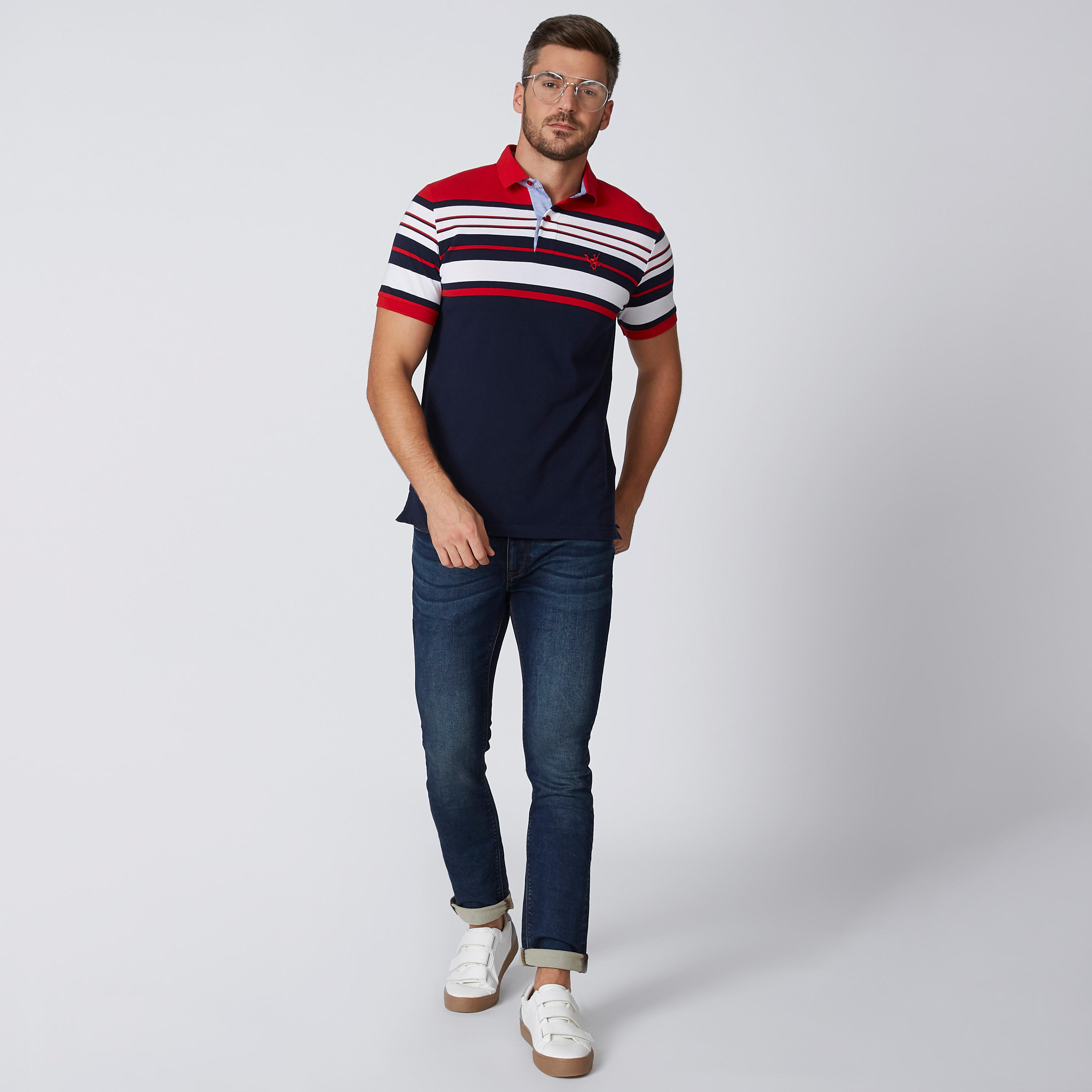 تيشيرت مستدام بولو مقلّم بأكمام قصيرة-men-clothing-tshirtsandpolos-polos-image-2