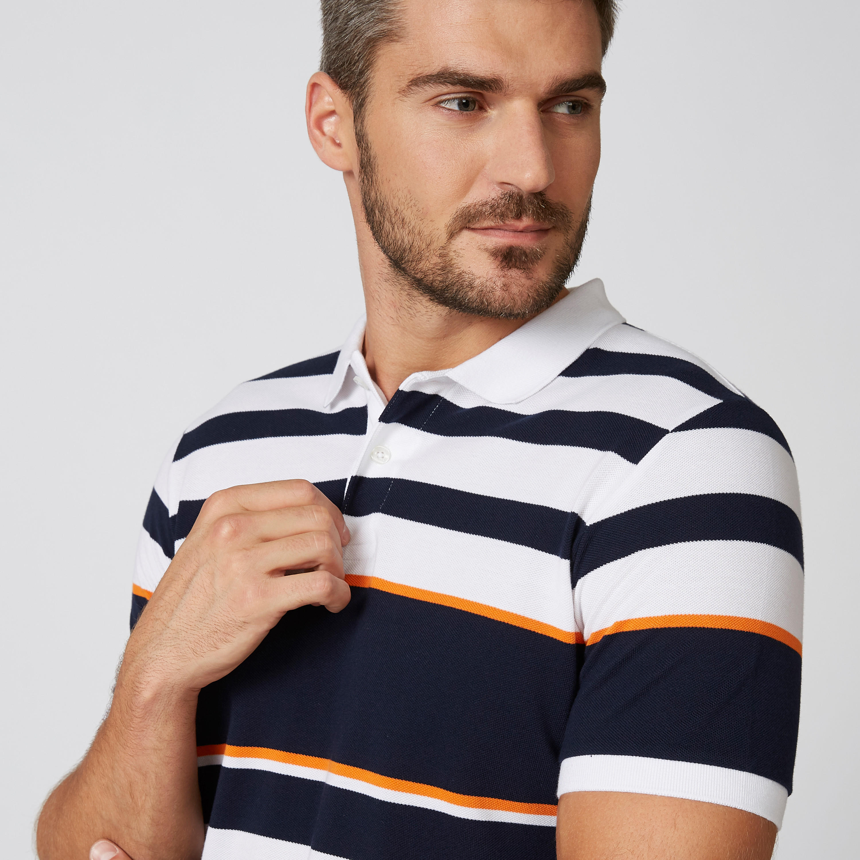 تيشيرت مخطط بياقة بولو وأكمام قصيرة-men-clothing-tshirtsandpolos-polos-image-5