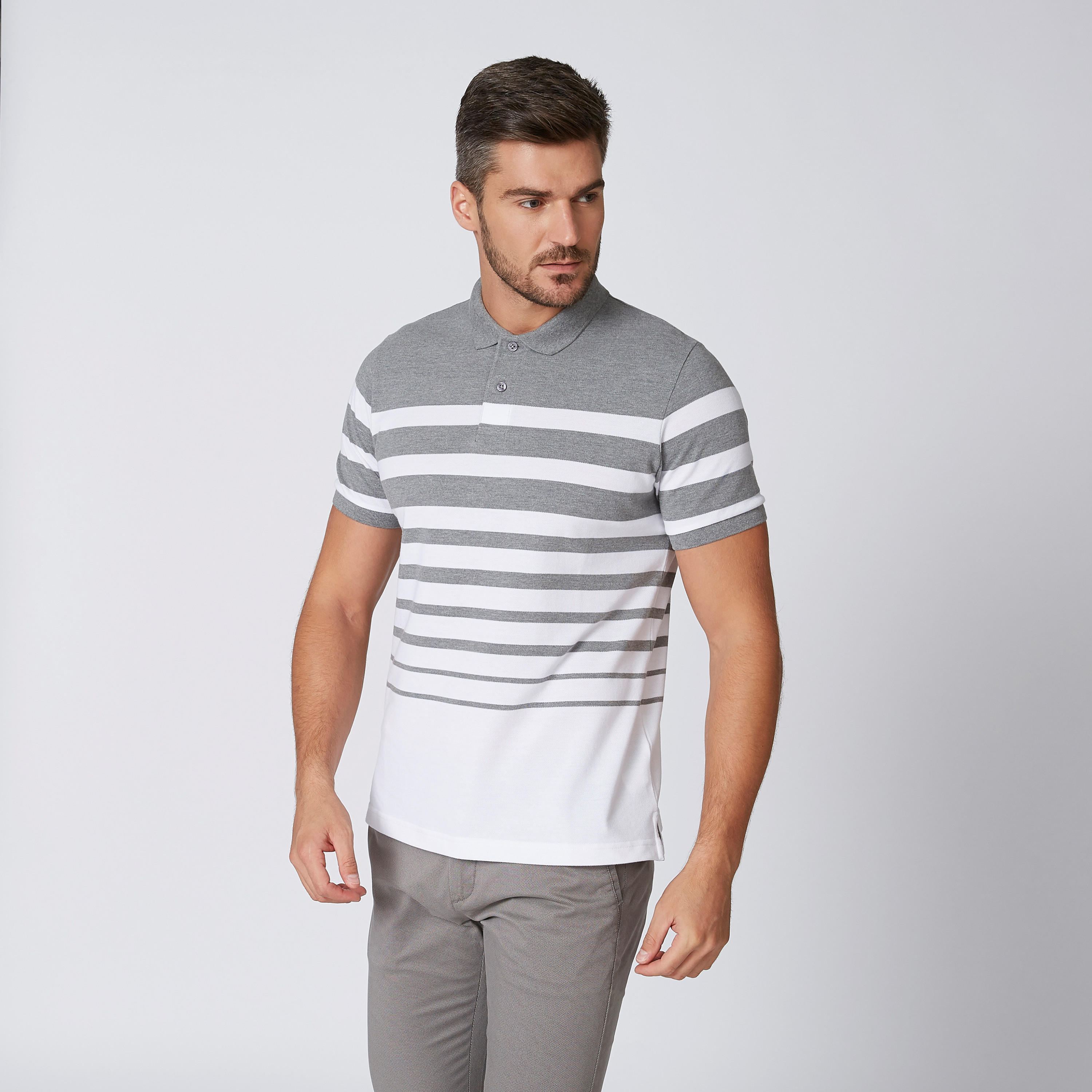 تيشيرت مستدام بولو مقلّم بأكمام قصيرة-men-clothing-tshirtsandpolos-polos-image-1