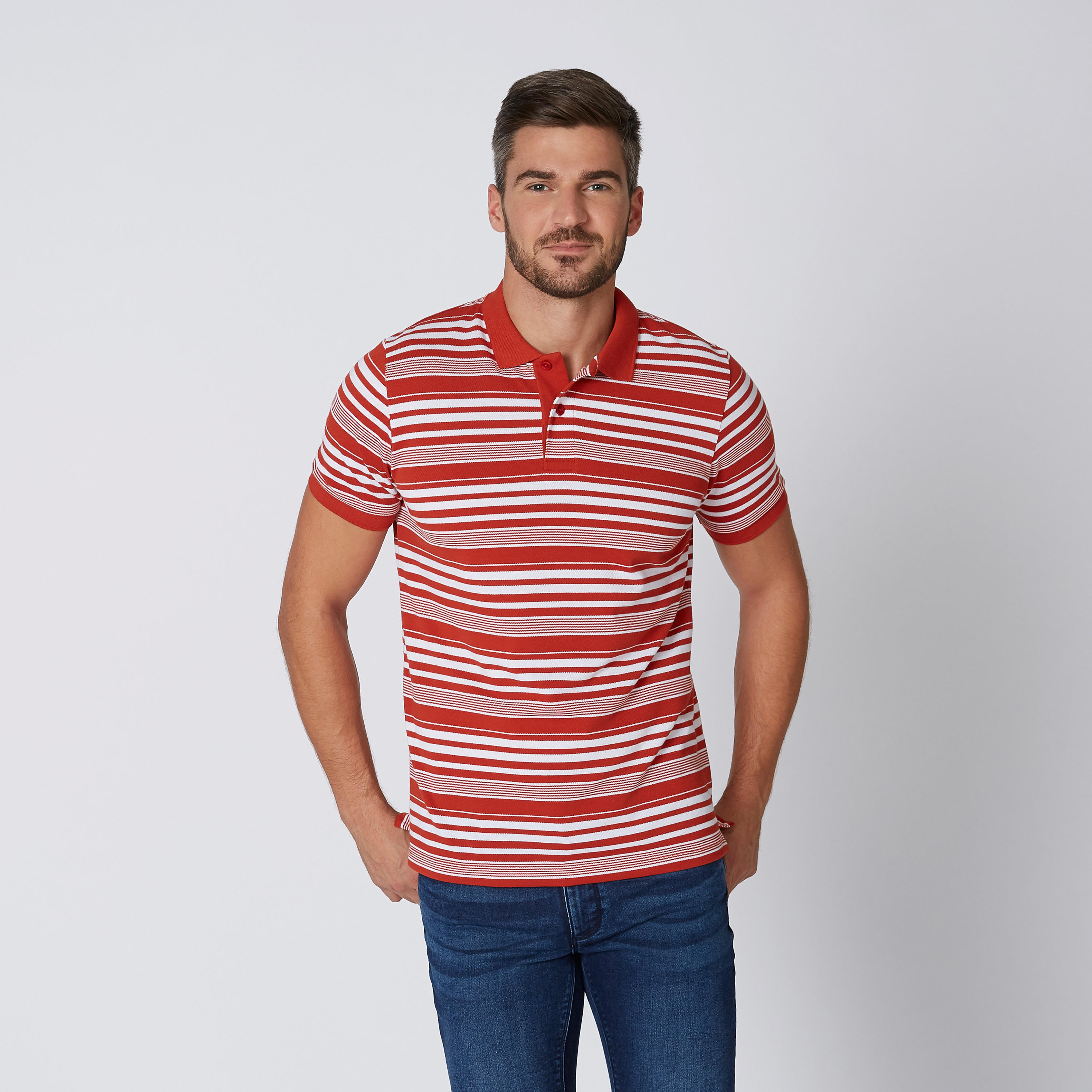 تيشيرت مستدام مقلّم بياقة بولو وأكمام قصيرة -men-clothing-tshirtsandpolos-polos-image-1