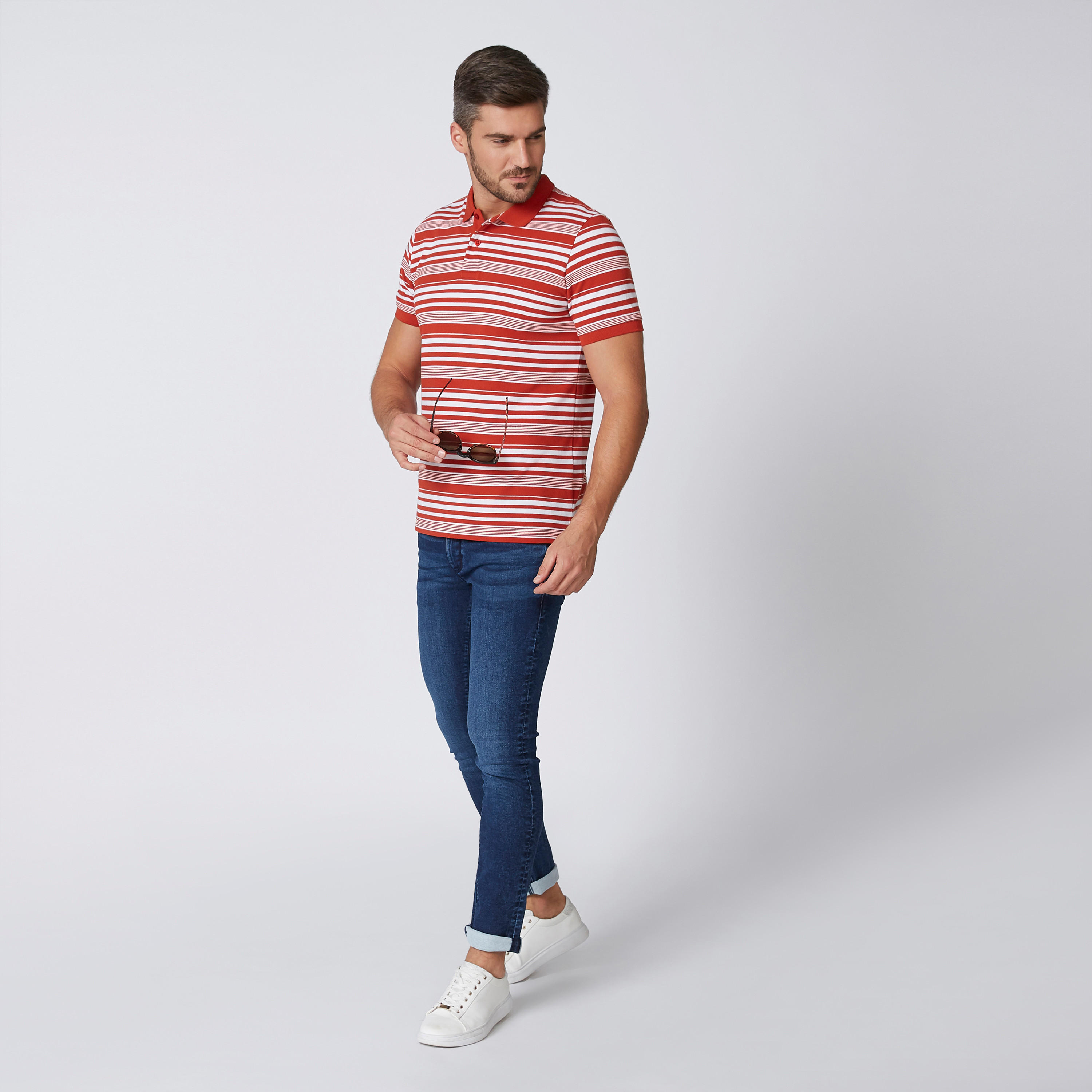 تيشيرت مستدام مقلّم بياقة بولو وأكمام قصيرة -men-clothing-tshirtsandpolos-polos-image-3