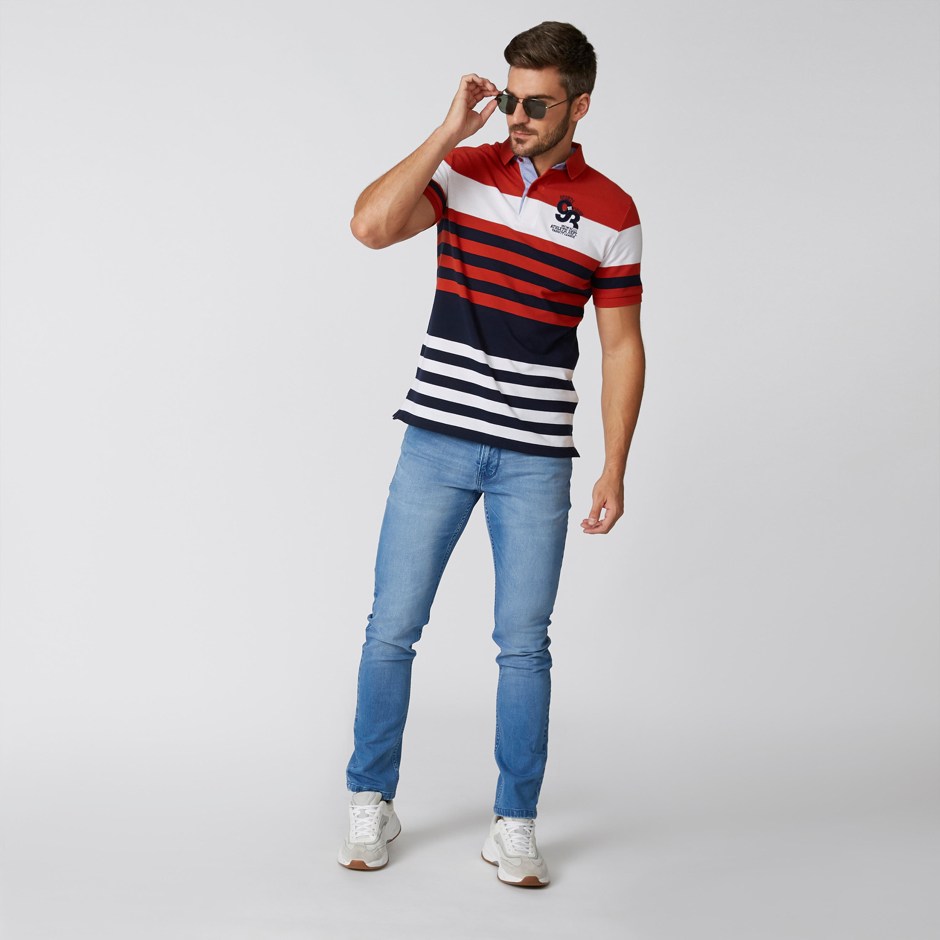 تيشيرت مستدام مقلّم بياقة بولو وأكمام قصيرة -men-clothing-tshirtsandpolos-polos-image-2