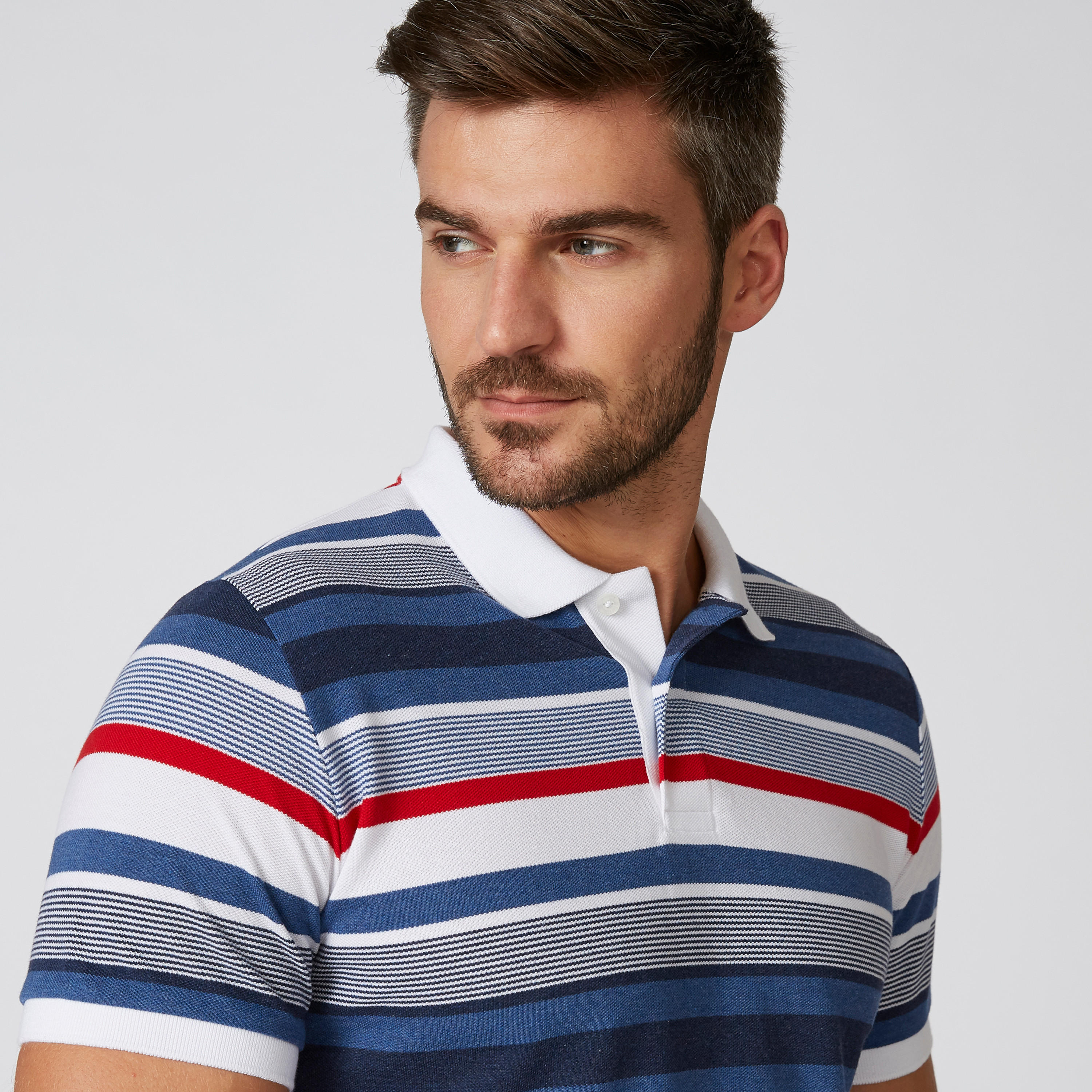 تيشيرت مخطط بياقة بولو وأكمام قصيرة-men-clothing-tshirtsandpolos-polos-image-5