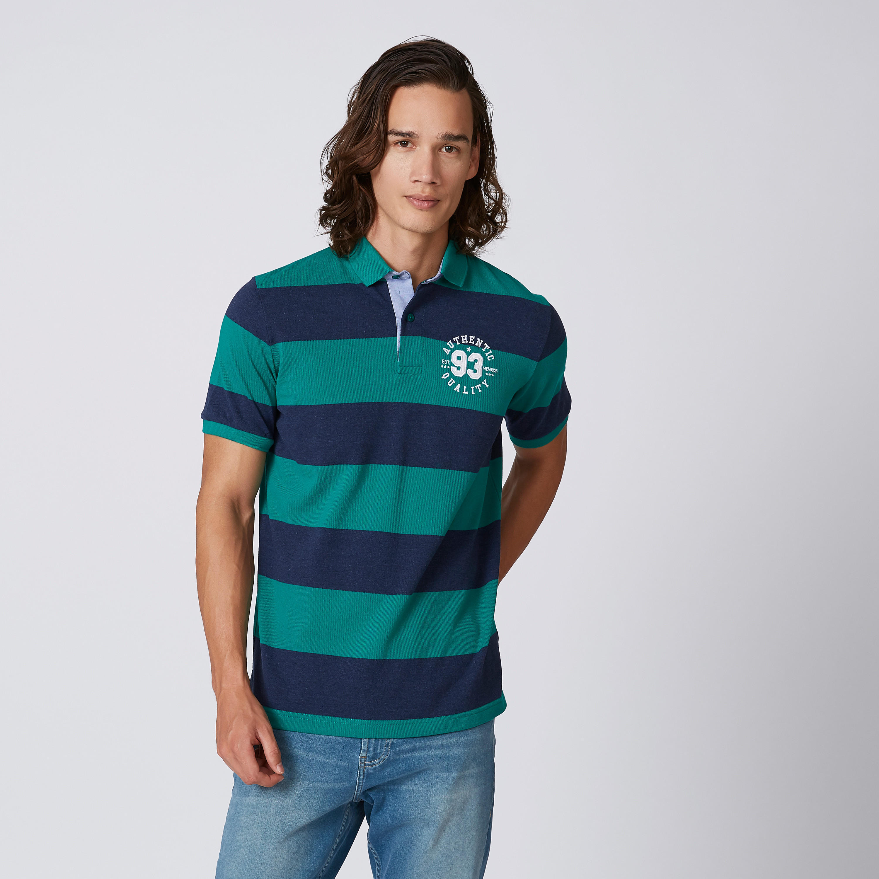 تيشيرت بولو مخطط بأكمام قصيرة-men-clothing-tshirtsandpolos-polos-image-4