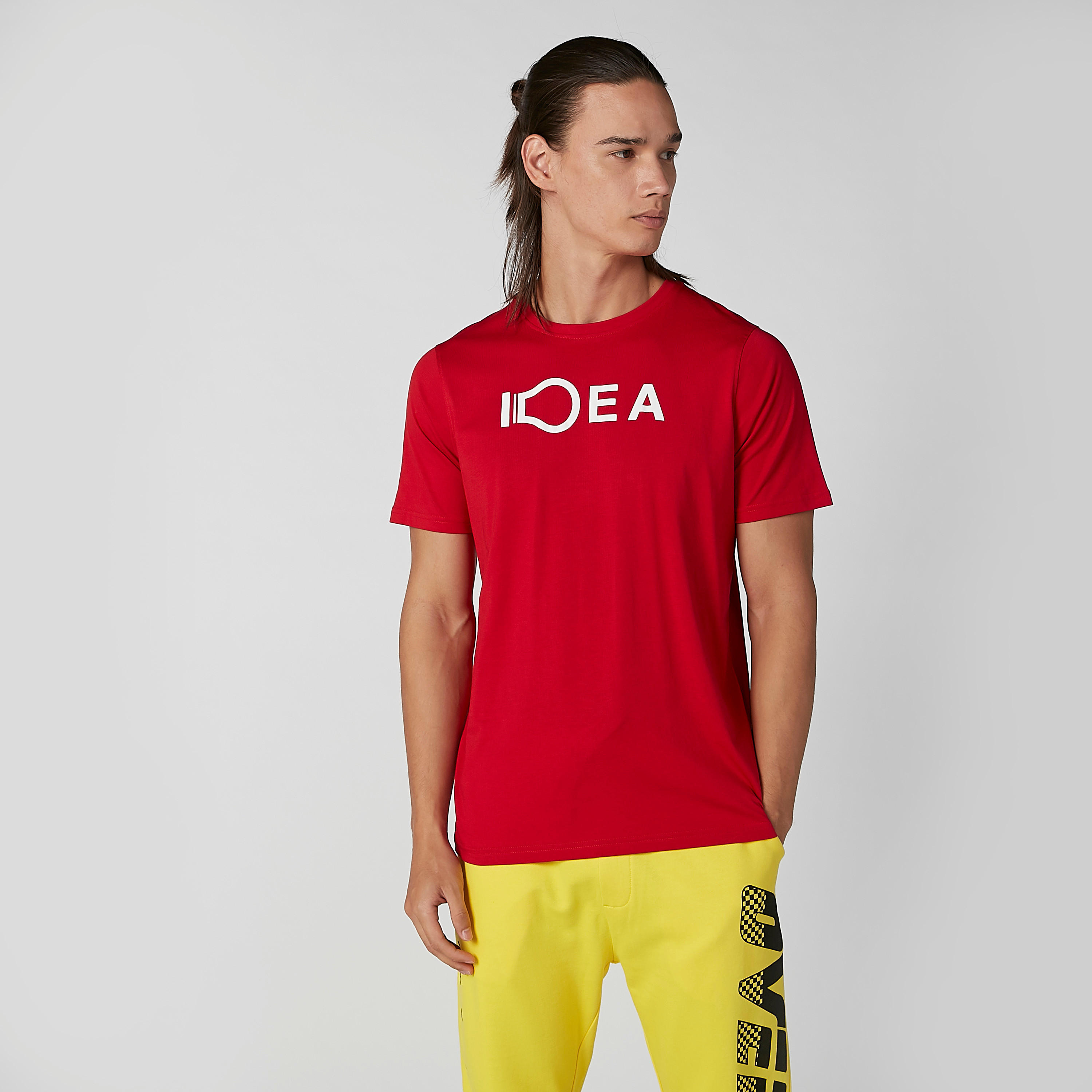 تيشيرت سليم بياقة ضيّقة وأكمام قصيرة وطبعات-men-clothing-tshirtsandpolos-tshirts-image-1
