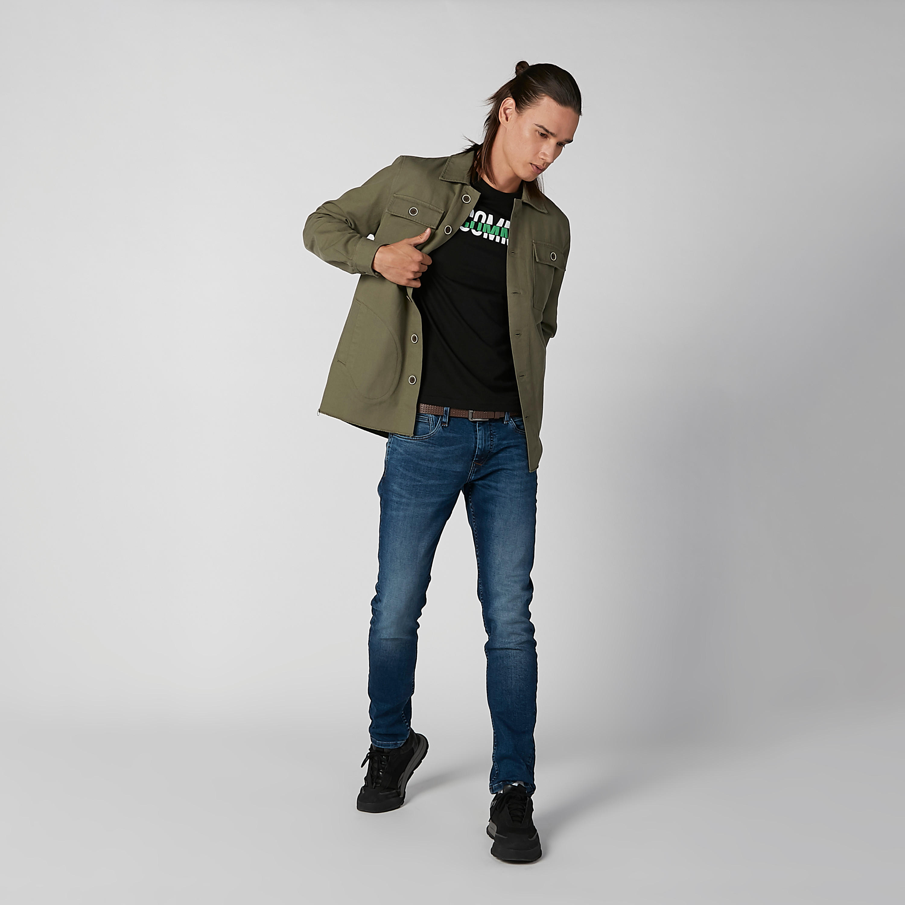 Slim Fit Printed T-shirt with Crew Neck and Short Sleeves-men-clothing-tshirtsandpolos-tshirts-image-2