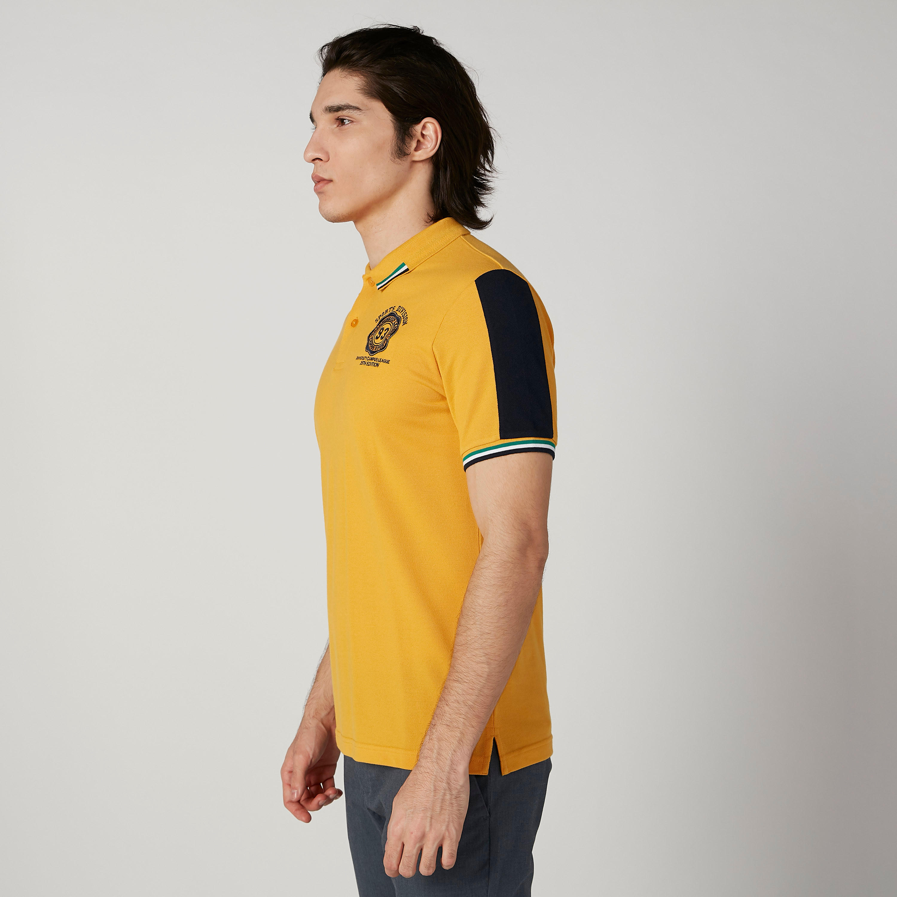 تيشيرت بولومستدام سليم بارز الملمس بأكمام قصيرة -men-clothing-tshirtsandpolos-polos-image-3