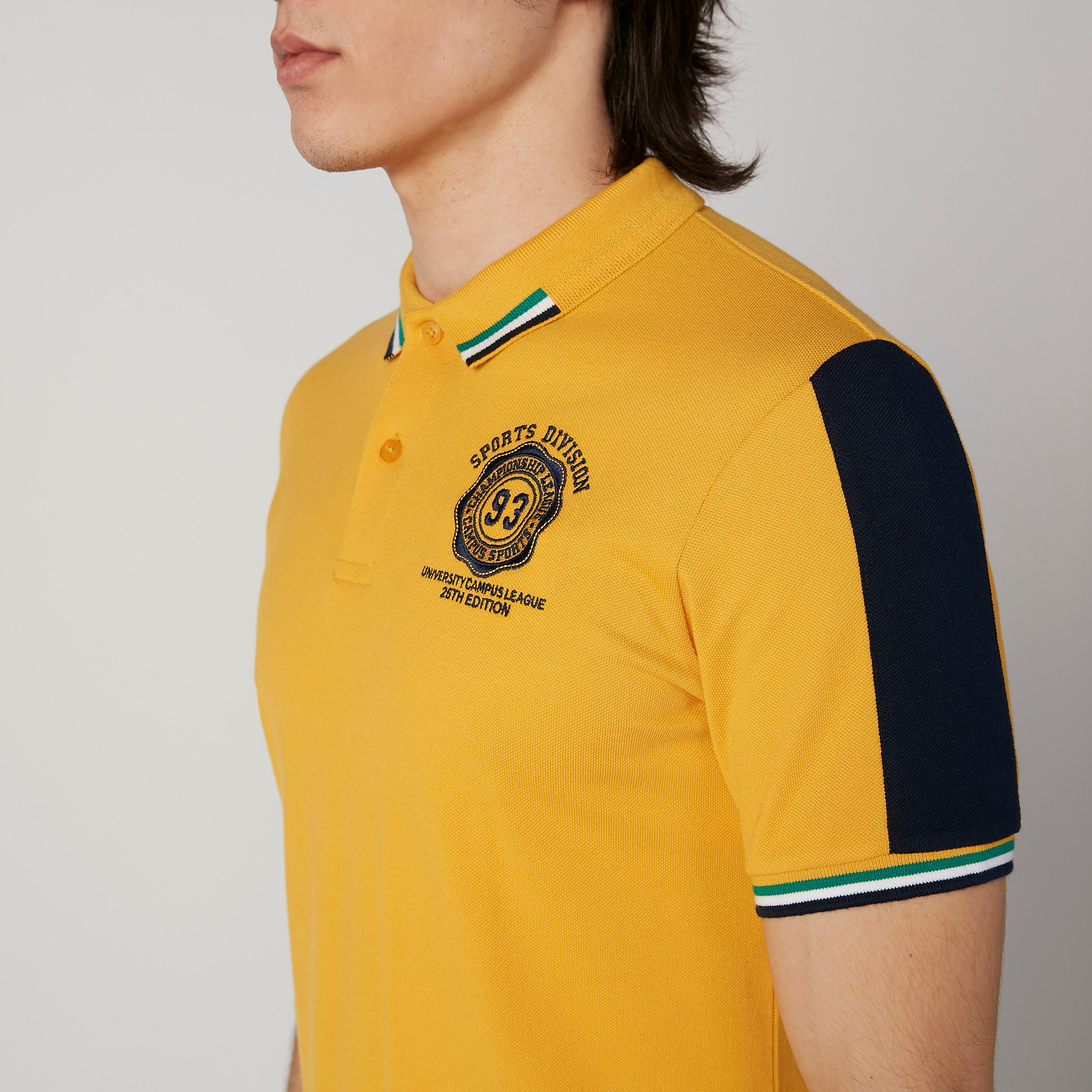 تيشيرت بولومستدام سليم بارز الملمس بأكمام قصيرة -men-clothing-tshirtsandpolos-polos-image-5