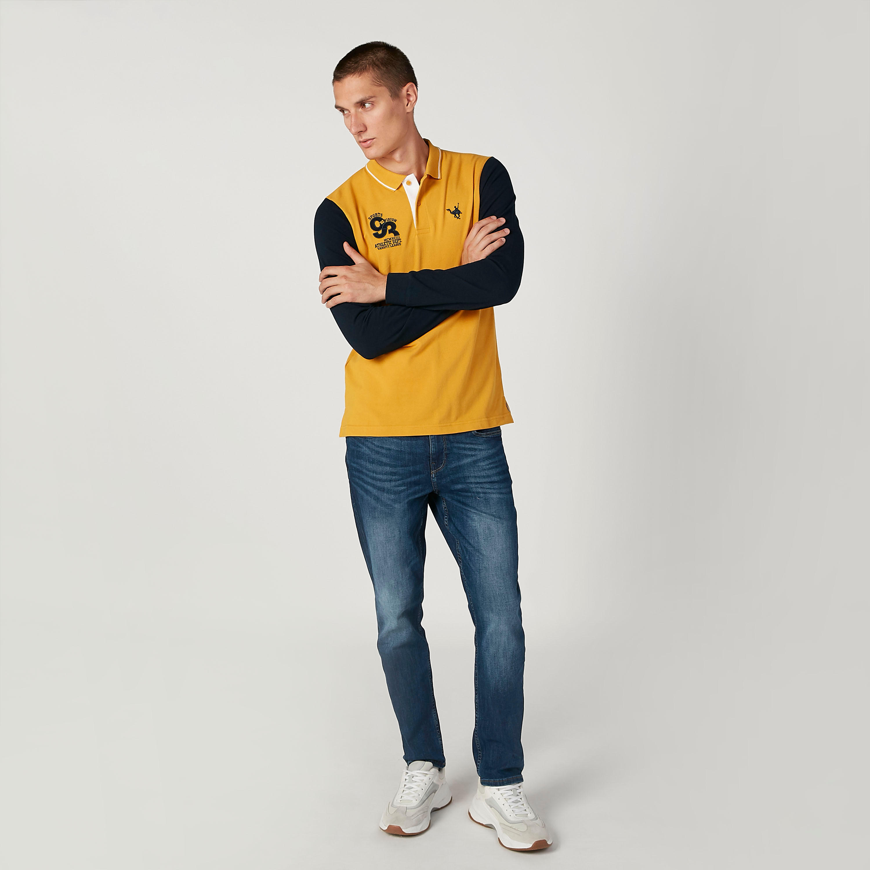 تيشيرت مستدام بولو سليم بنمط كتل الألوان -men-clothing-tshirtsandpolos-polos-image-2