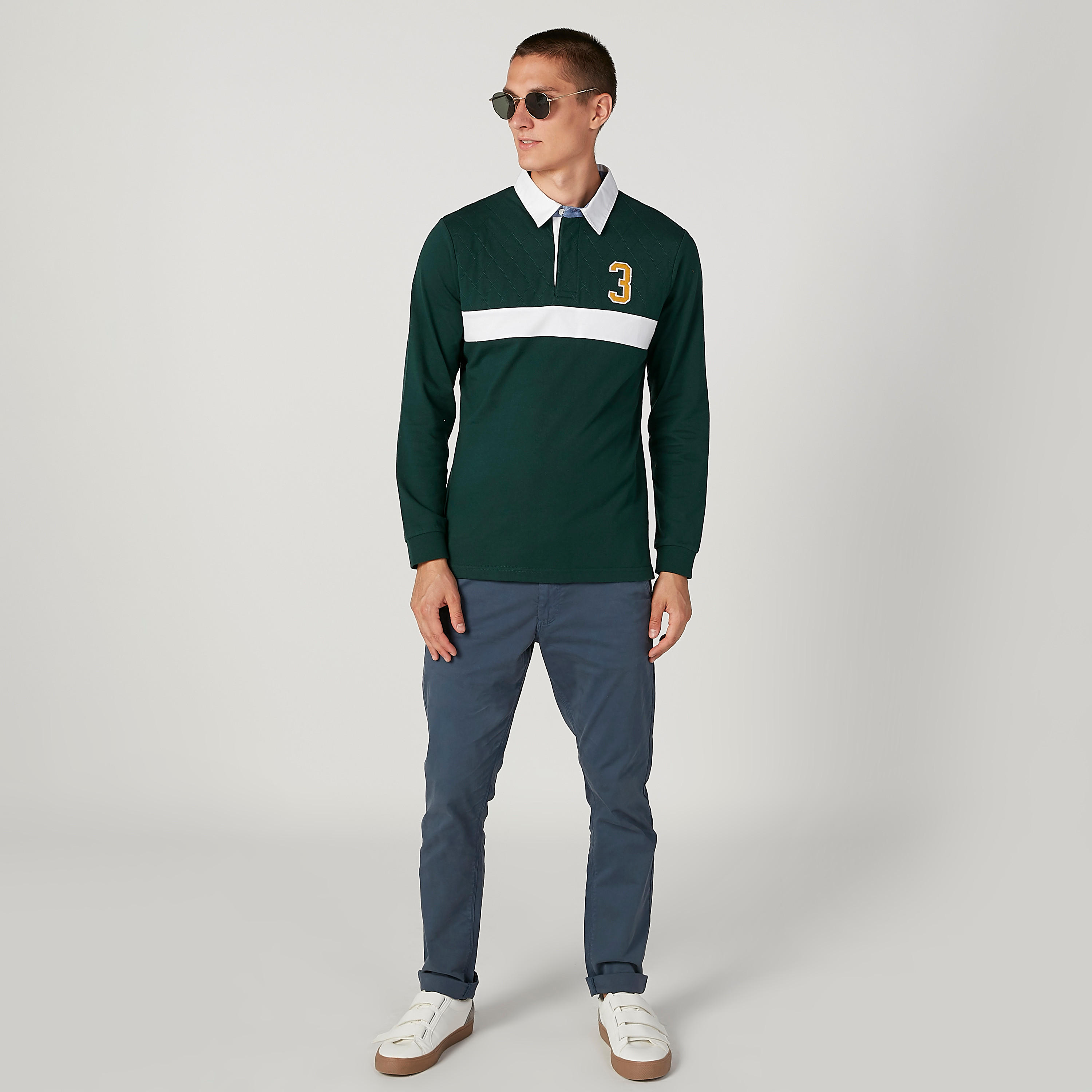 تيشيرت مطرّز بياقة بولو وأكمام طويلة-men-clothing-tshirtsandpolos-polos-image-2
