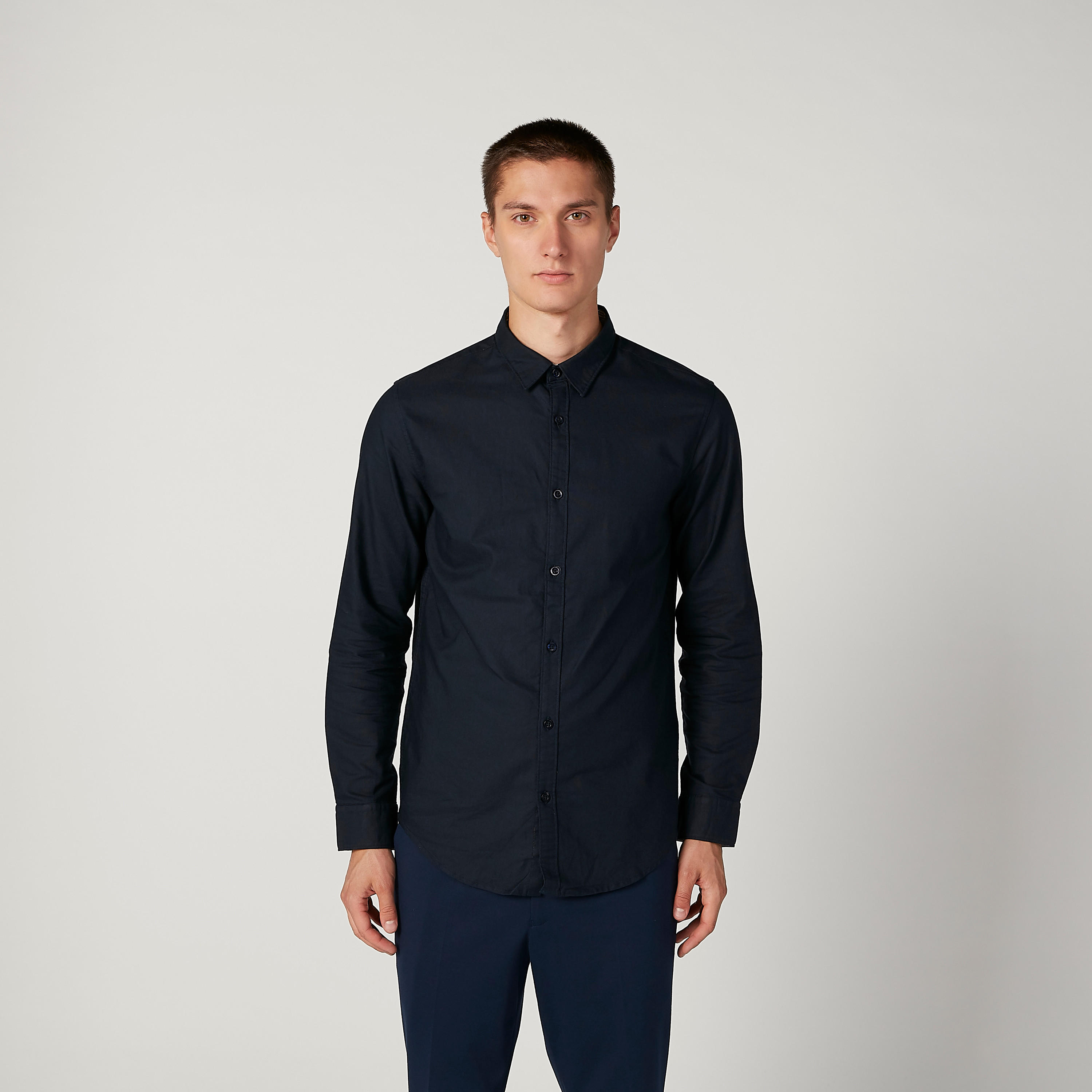قميص مستدام سليم سادة بأكمام طويلة -men-clothing-shirts-image-1