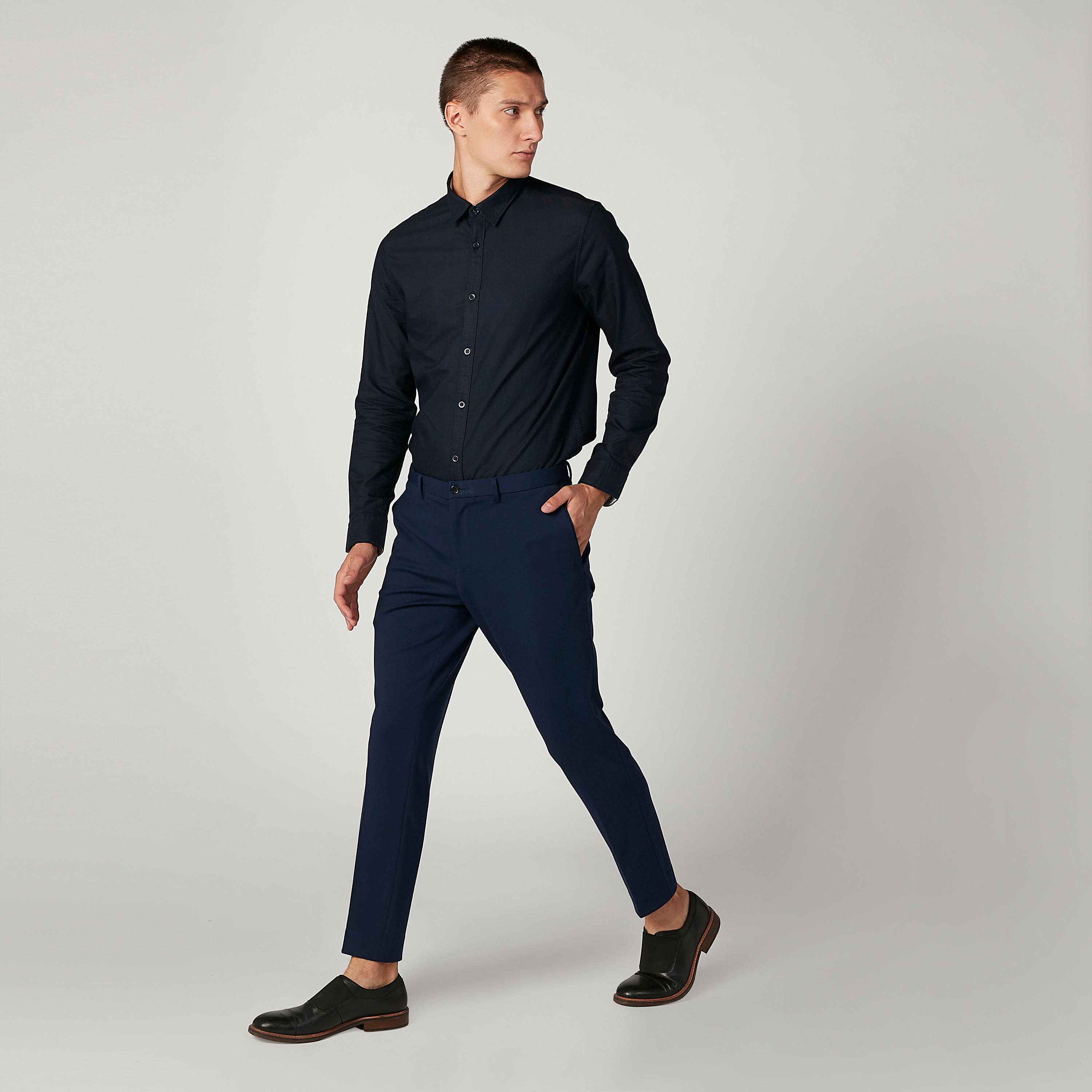 قميص مستدام سليم سادة بأكمام طويلة -men-clothing-shirts-image-2
