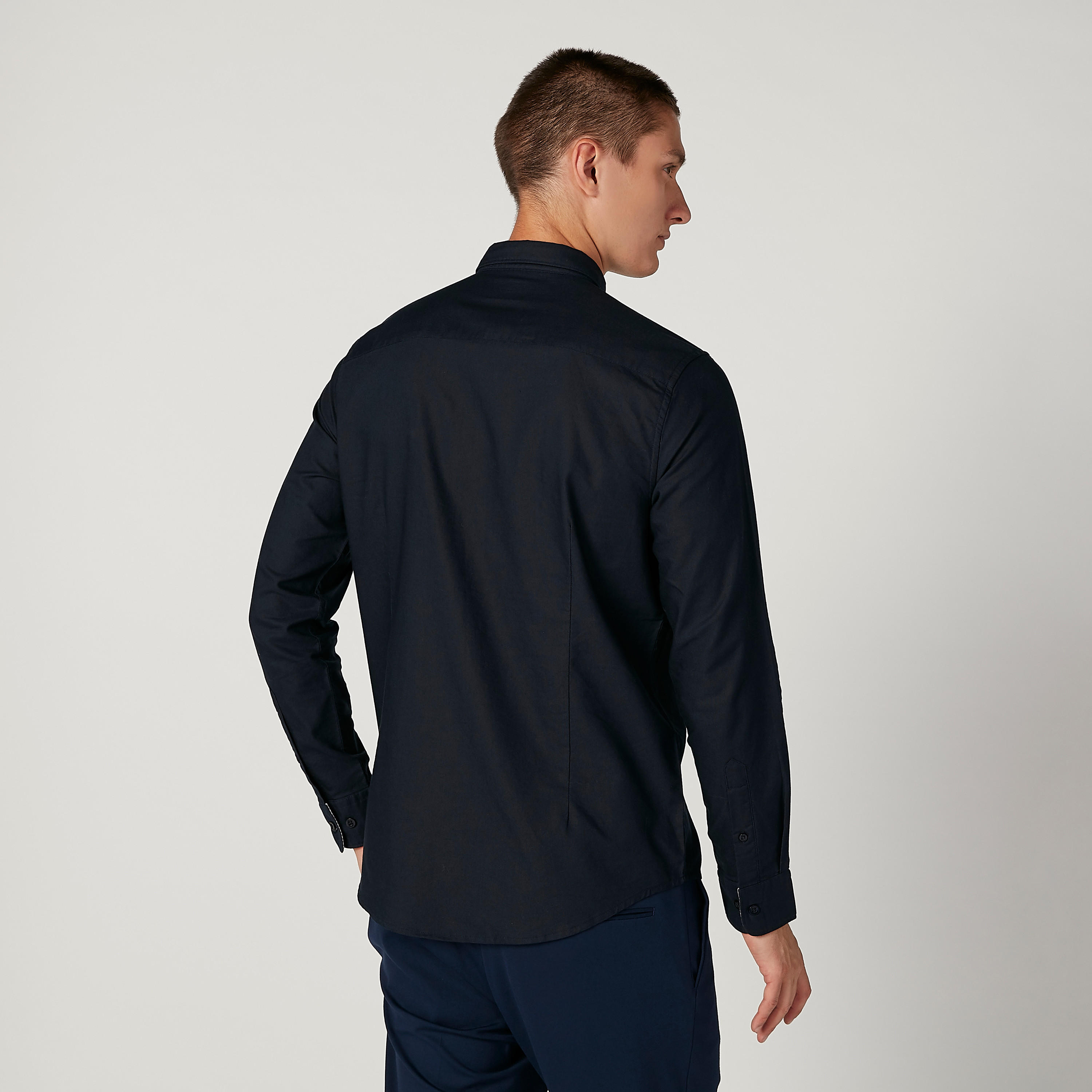 قميص مستدام سليم سادة بأكمام طويلة -men-clothing-shirts-image-4