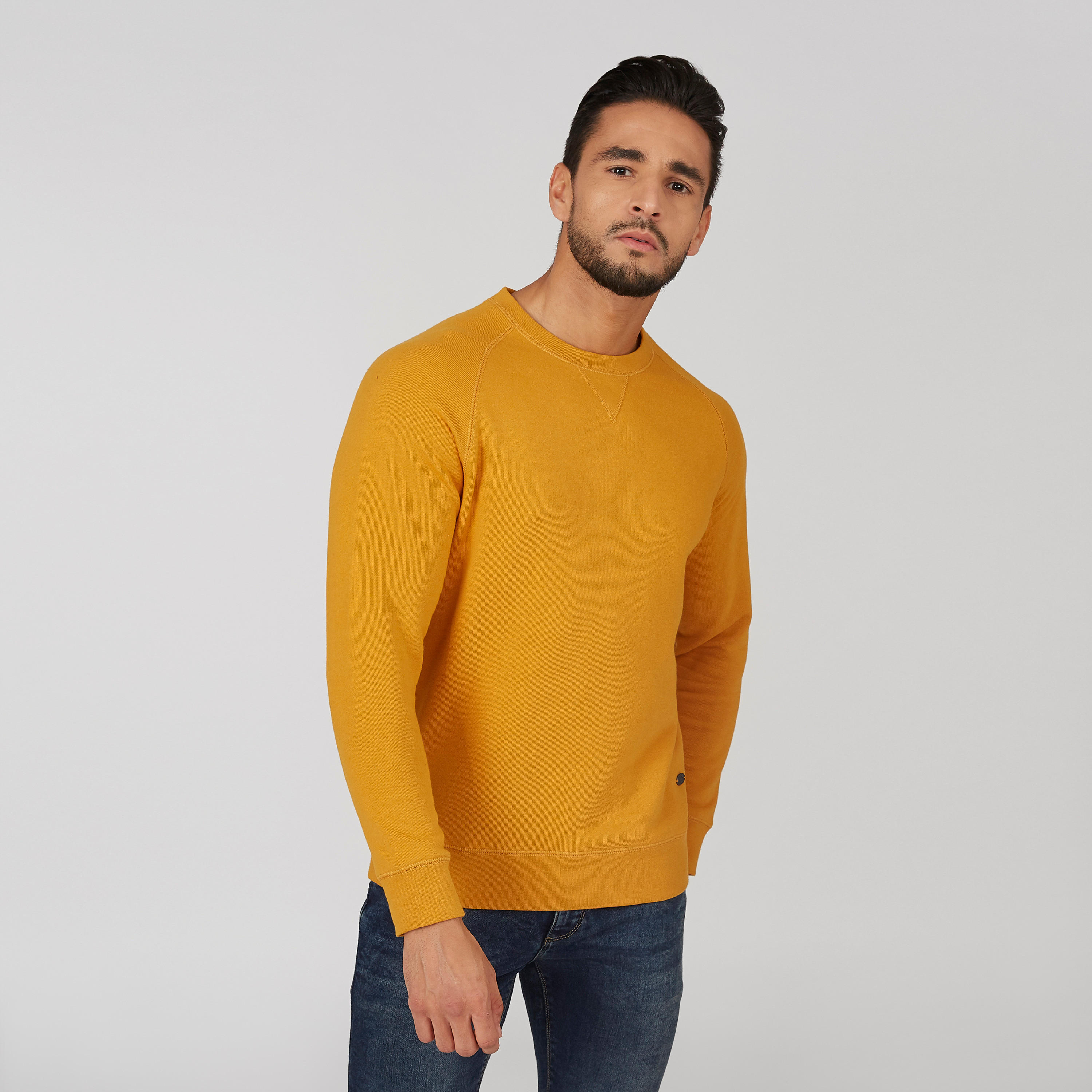 Sustainable Plain Sweatshirt with Crew Neck and Long Sleeves-men-winterwear-hoodiesandsweatshirts-image-1