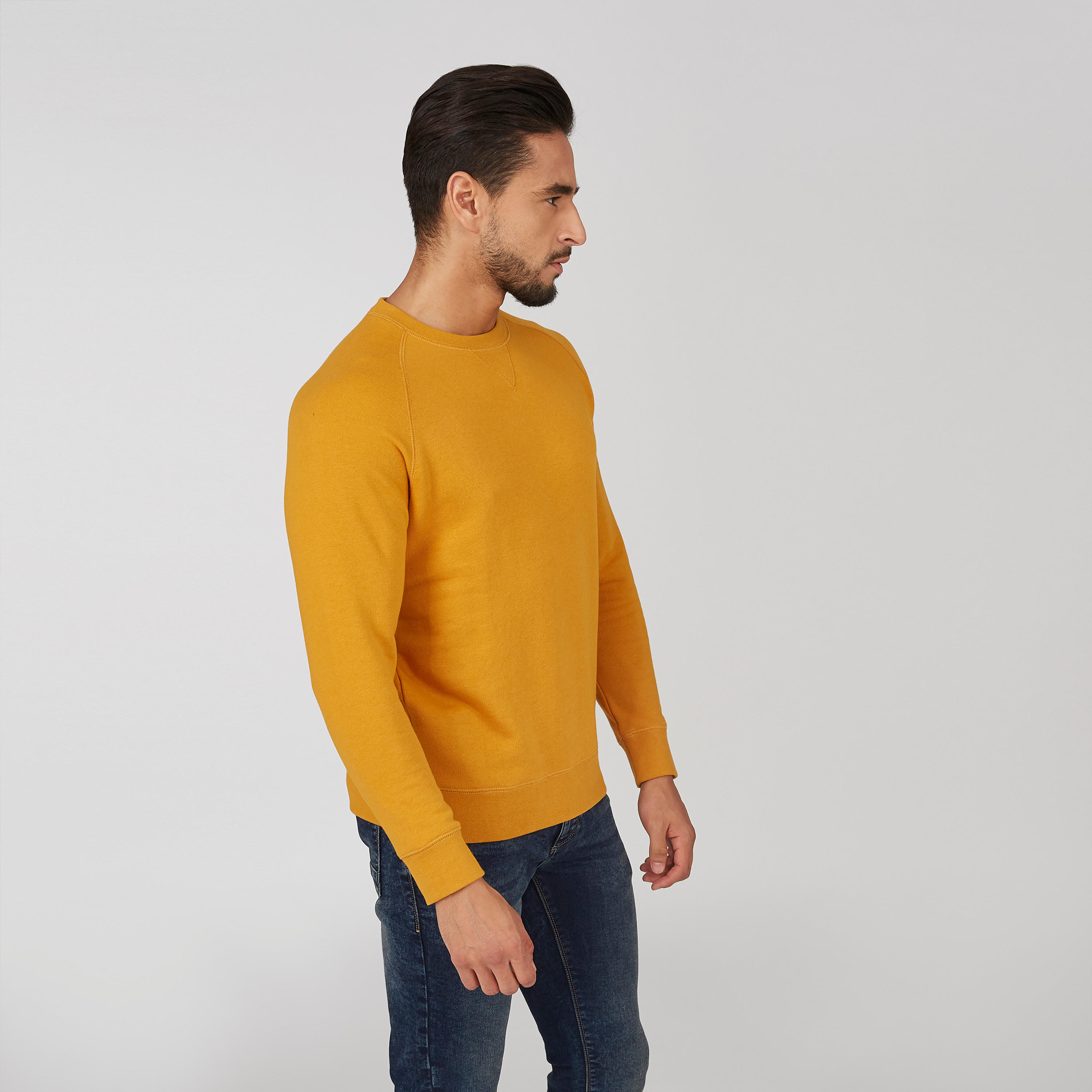 Sustainable Plain Sweatshirt with Crew Neck and Long Sleeves-men-winterwear-hoodiesandsweatshirts-image-3