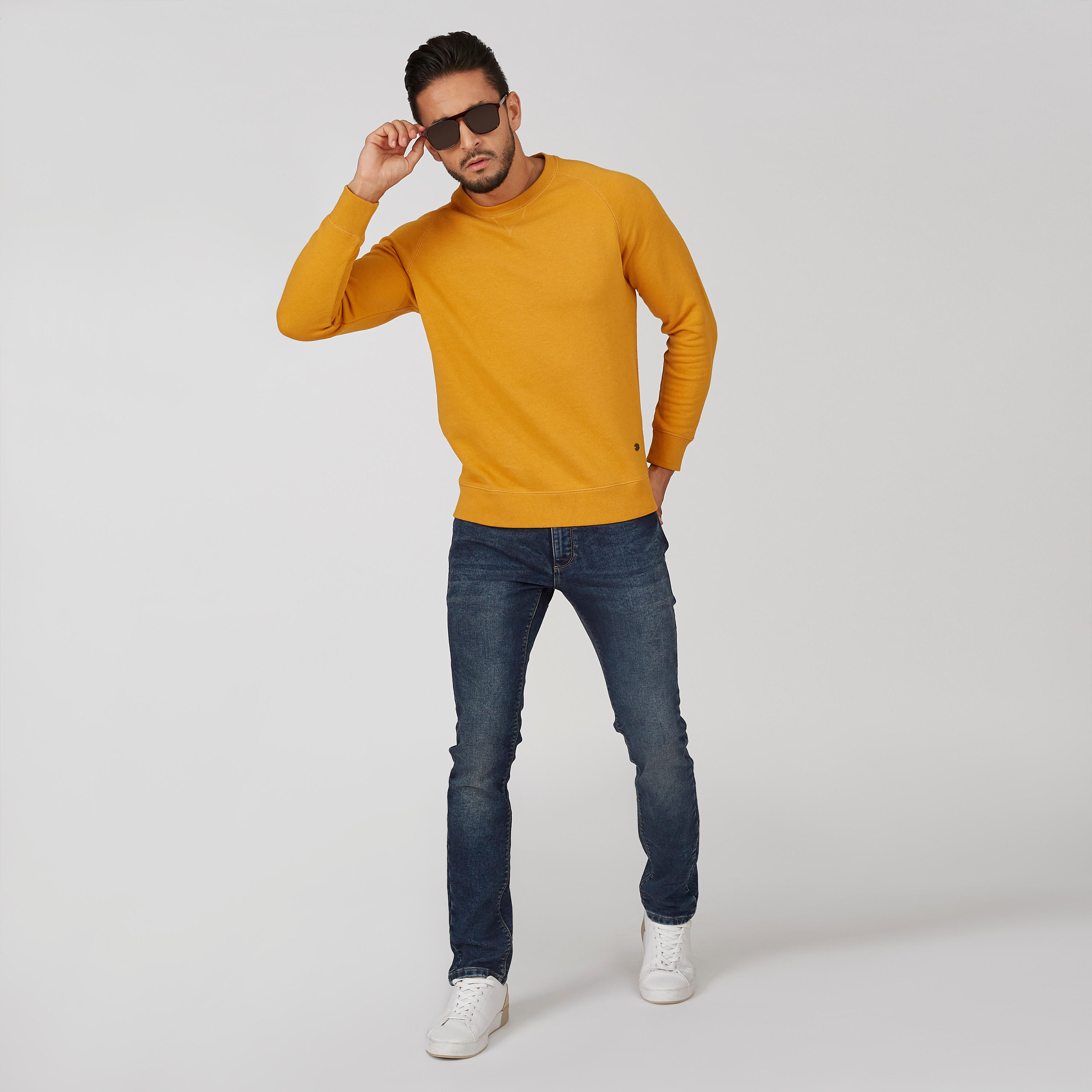 Sustainable Plain Sweatshirt with Crew Neck and Long Sleeves-men-winterwear-hoodiesandsweatshirts-image-5