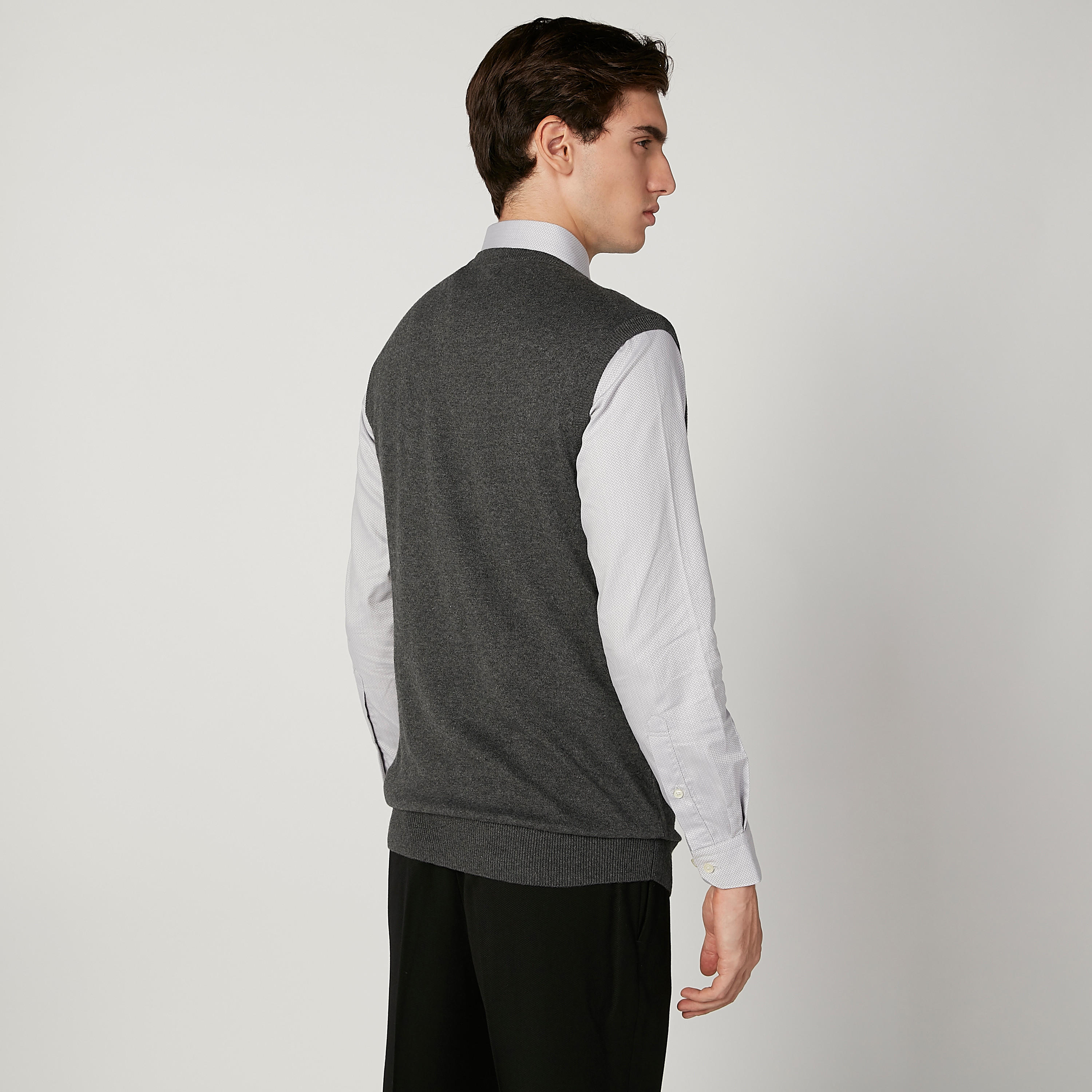 كنزة بارزة الملمس دون أكمام بياقة V-men-clothing-sweatersandpullovers-image-4