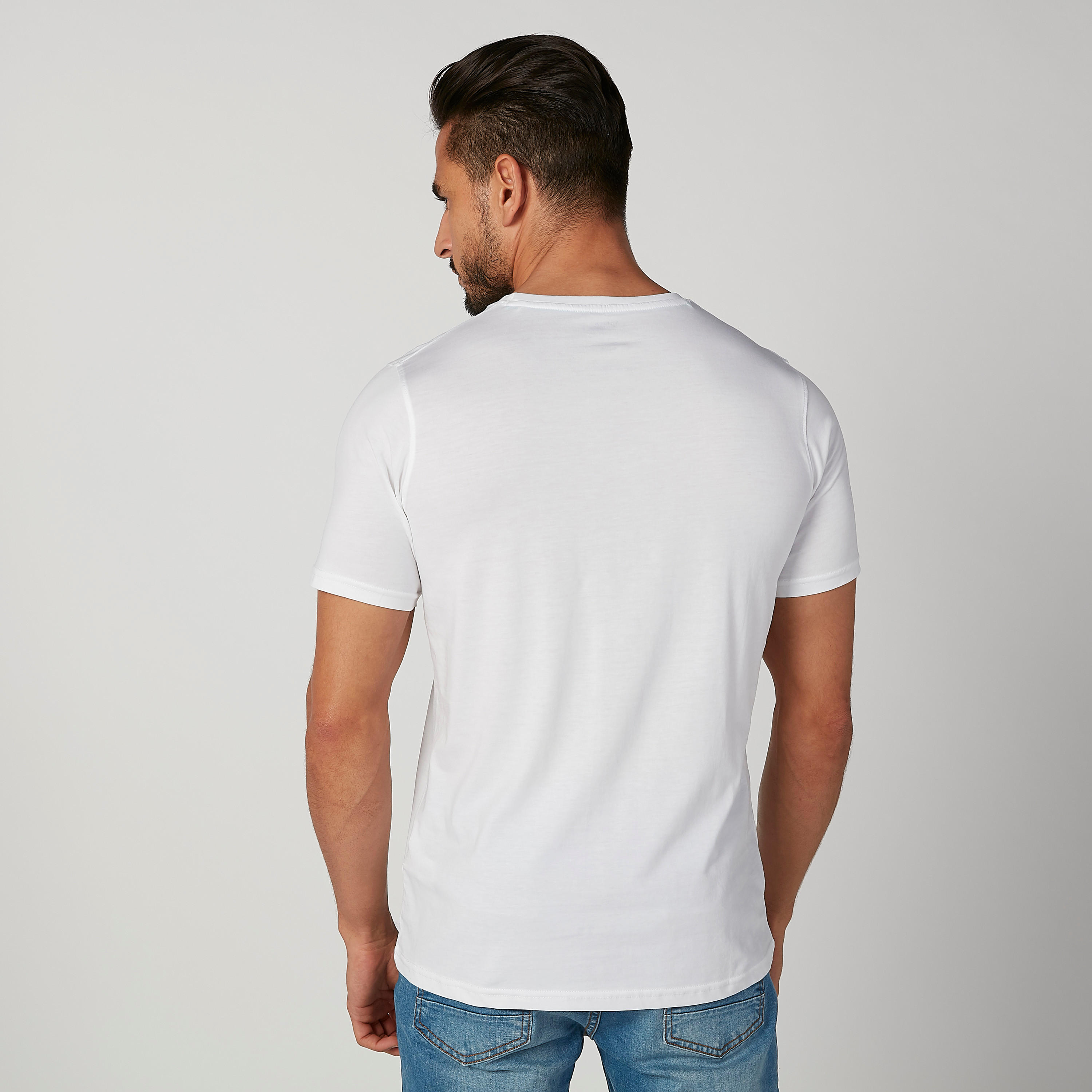 تيشيرت سليم بياقة مستديرة وأكمام قصيرة وطبعات-men-clothing-tshirtsandpolos-tshirts-image-2
