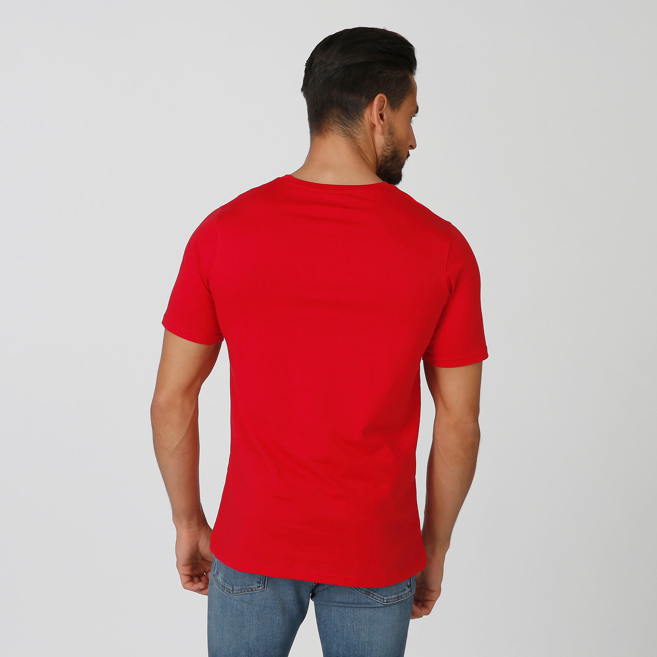 تيشيرت سليم بياقة ضيّقة وأكمام قصيرة وطبعات-men-clothing-tshirtsandpolos-tshirts-image-2