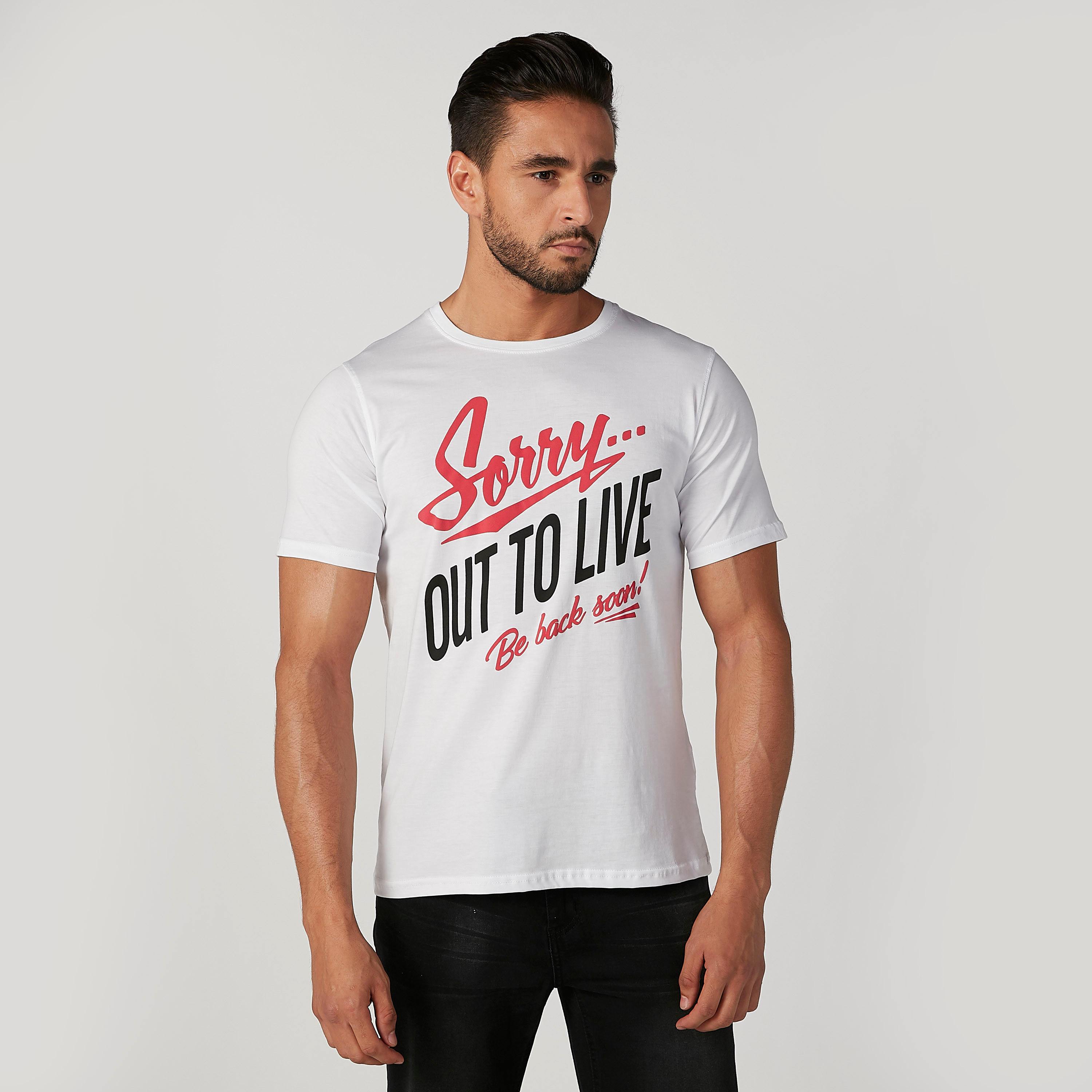 تيشيرت سليم بياقة مستديرة وأكمام قصيرة وطبعات-men-clothing-tshirtsandpolos-tshirts-image-1