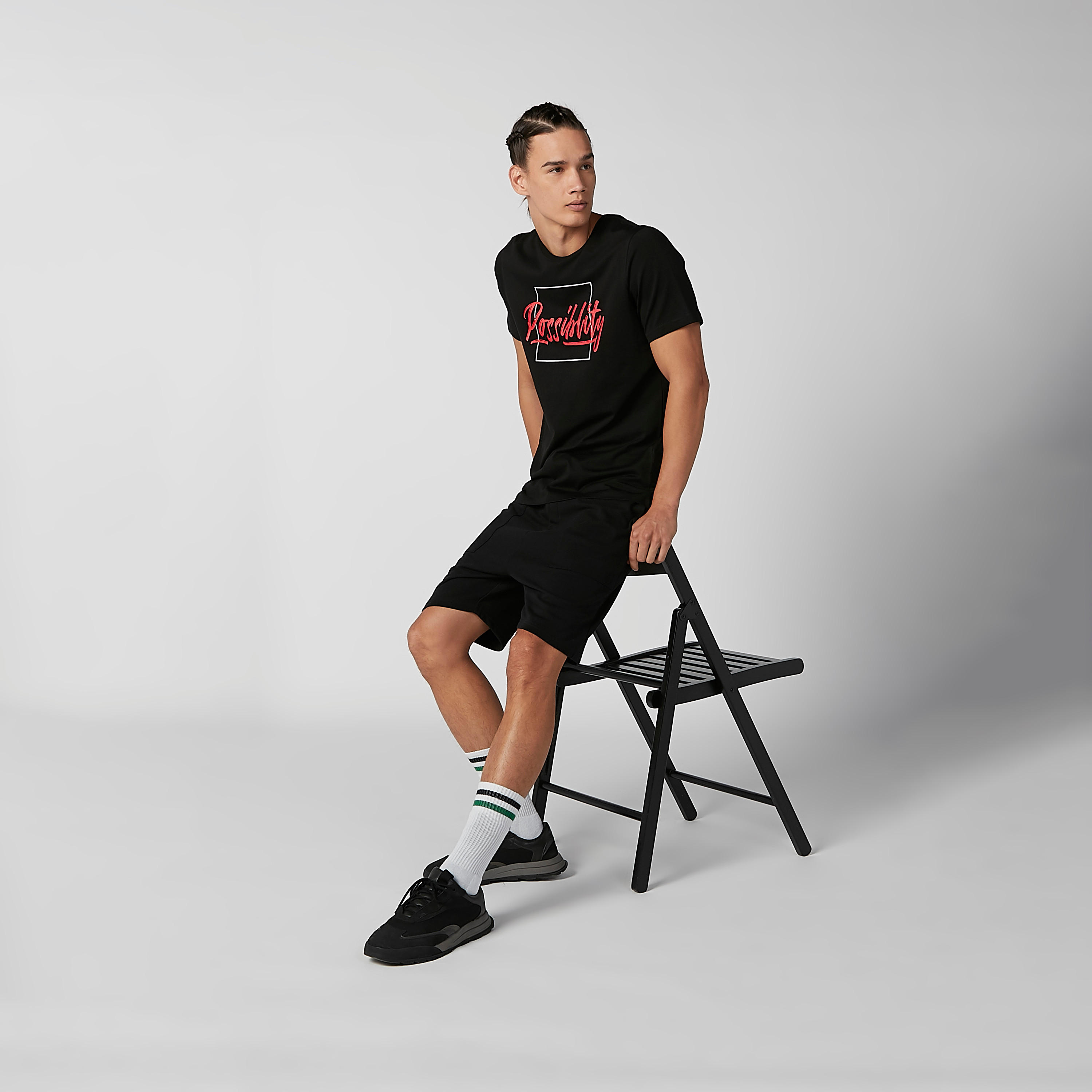 Slim Fit Typographic Printed T-shirt with Short Sleeves-men-clothing-tshirtsandpolos-tshirts-image-2