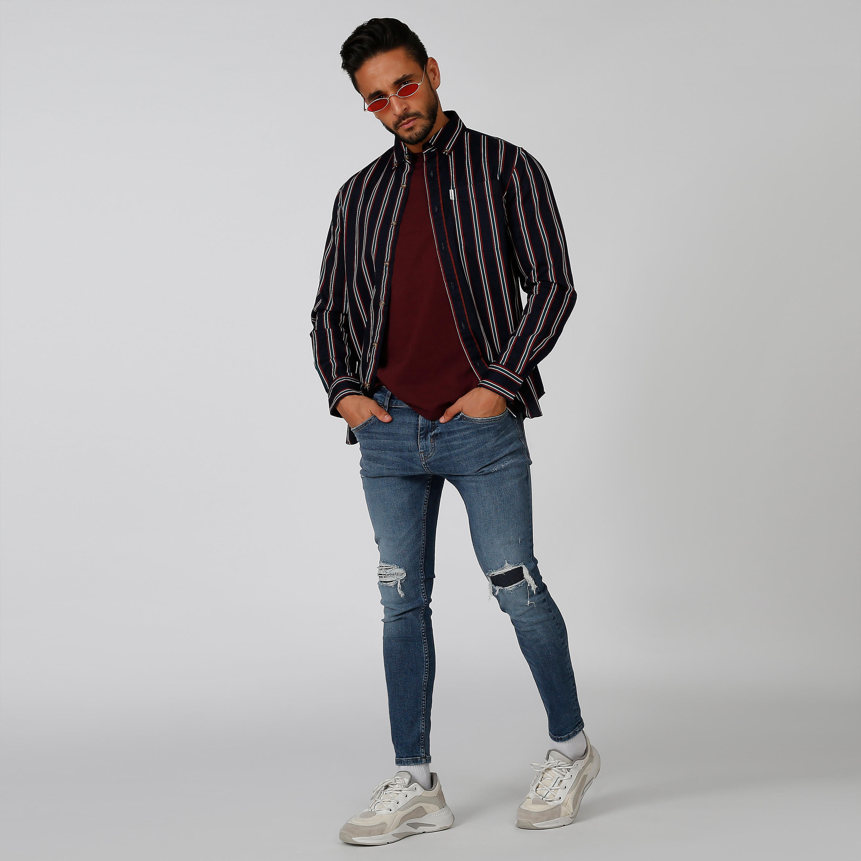 تيشيرت سادة بياقة مستديرة وأكمام قصيرة-men-clothing-tshirtsandpolos-tshirts-image-8