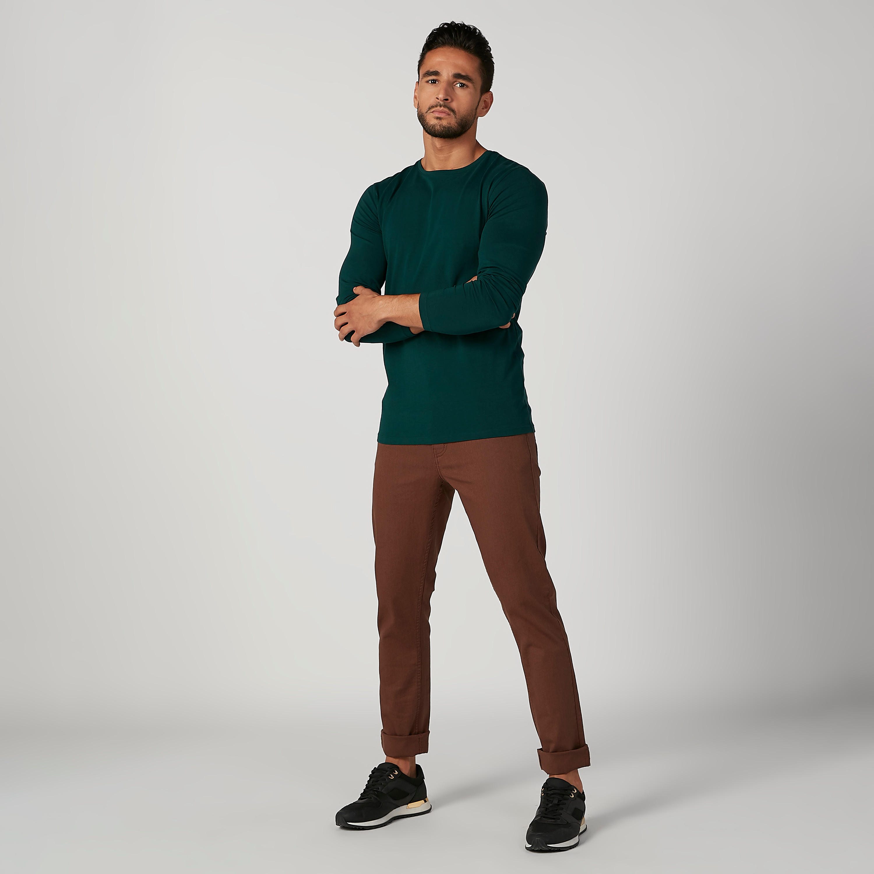 تيشيرت سادة بياقة مستديرة وأكمام طويلة-men-clothing-tshirtsandpolos-tshirts-image-3