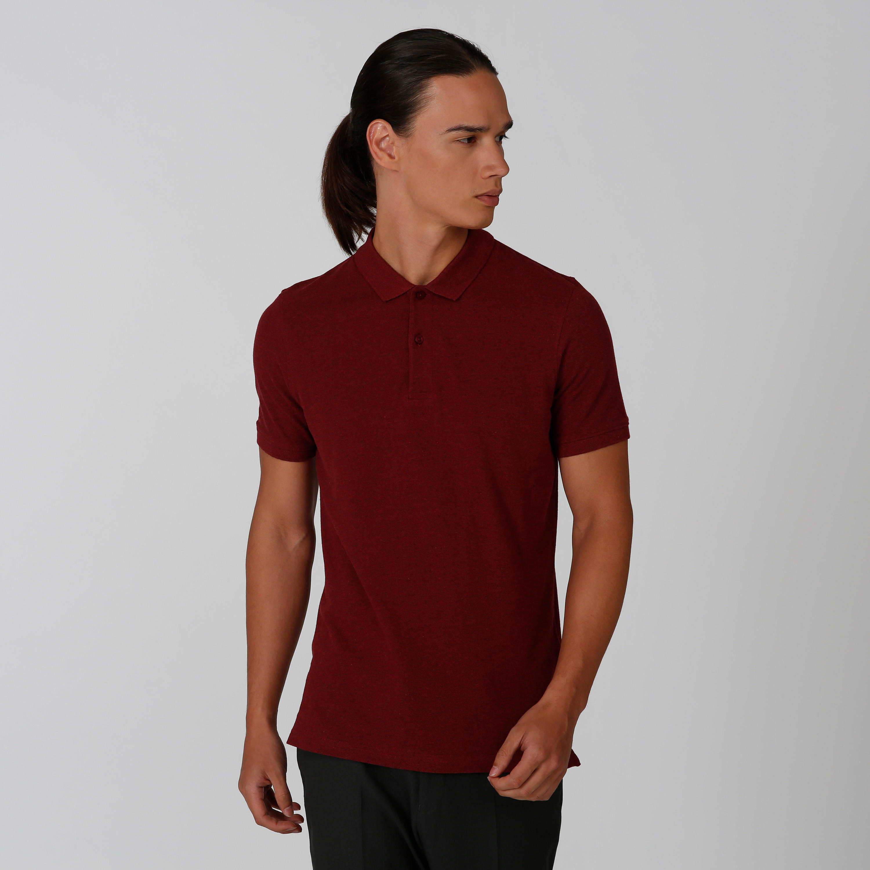 Plain T-shirt with Polo Neck and Short Sleeves-men-clothing-tshirtsandpolos-polos-image-1