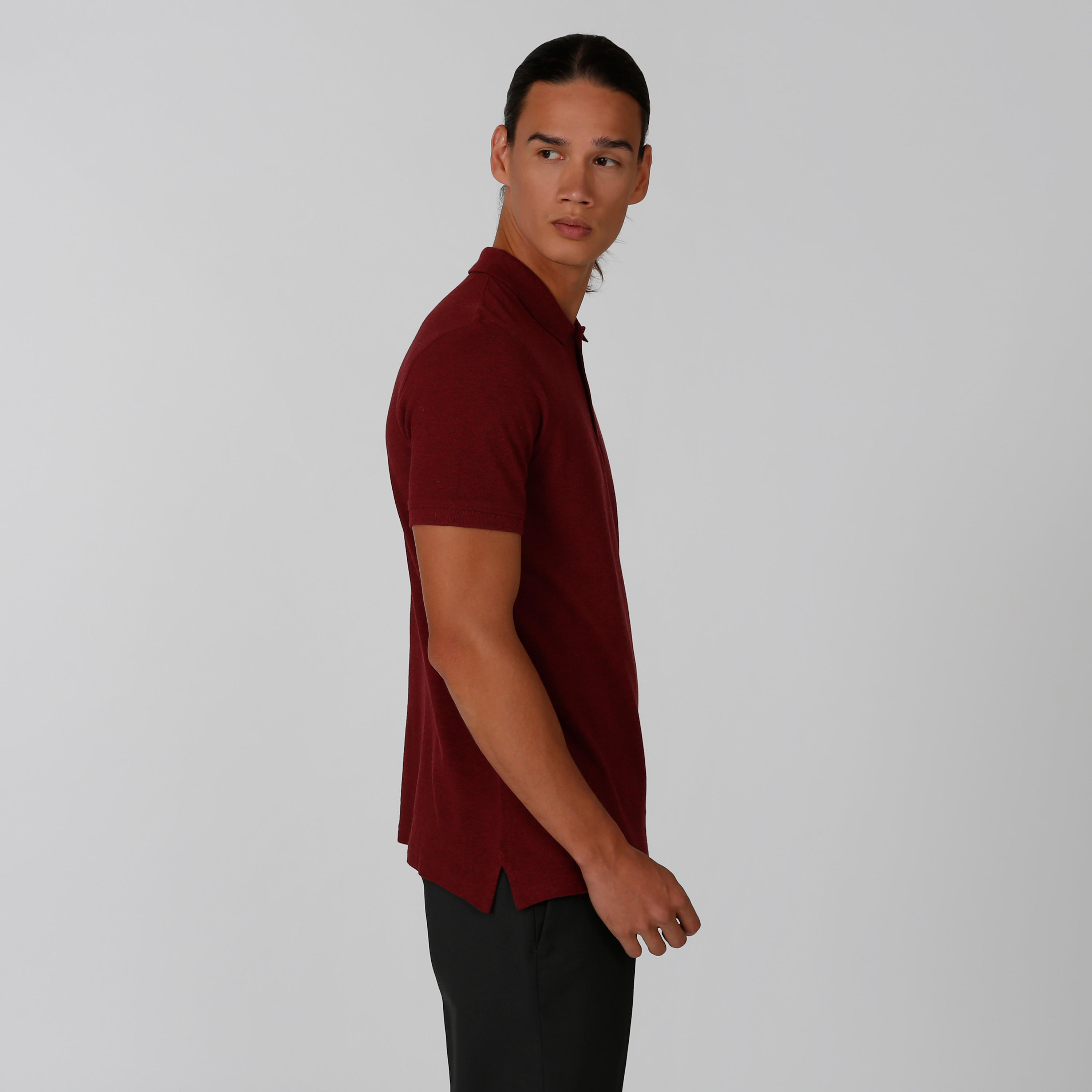 Plain T-shirt with Polo Neck and Short Sleeves-men-clothing-tshirtsandpolos-polos-image-3