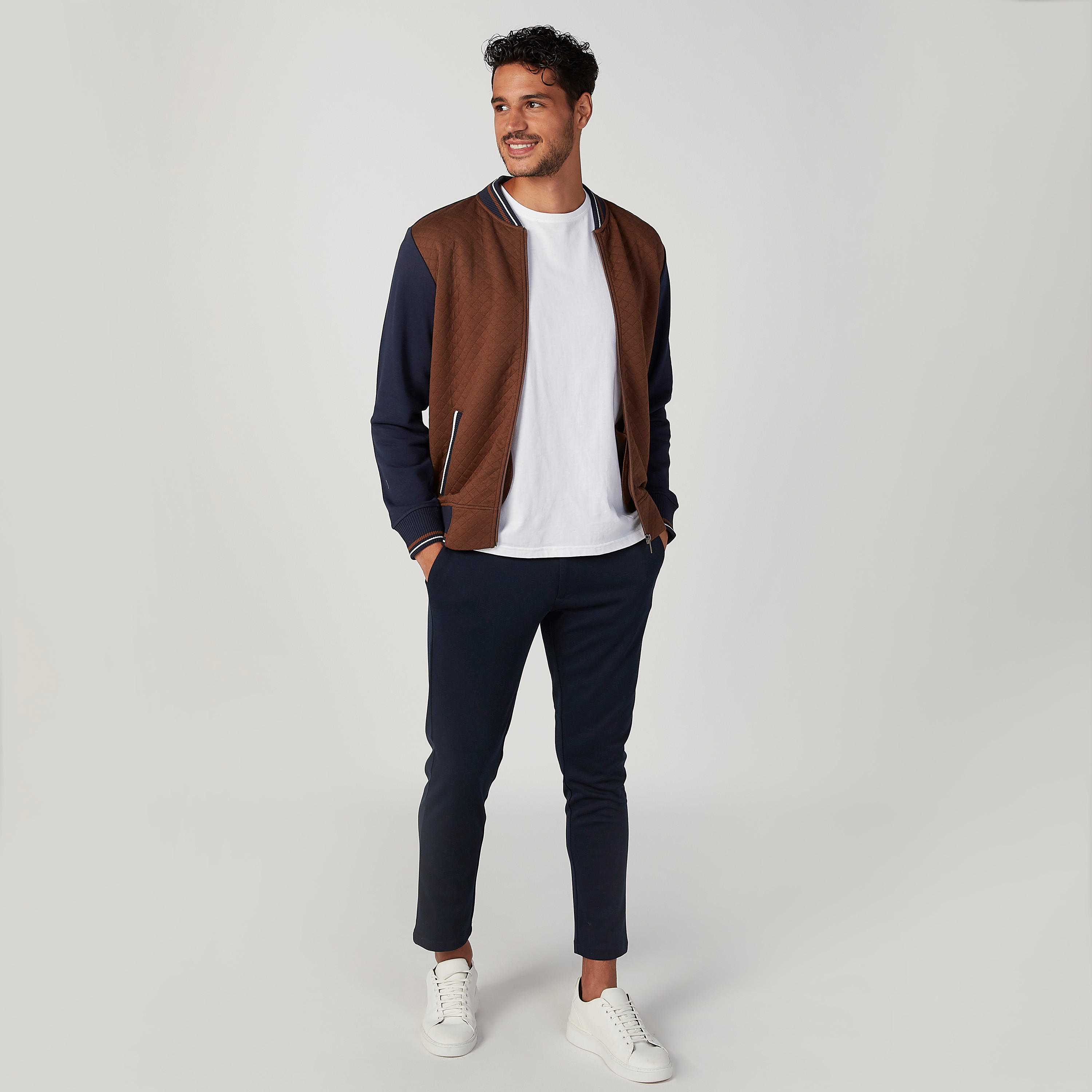 Sustainable Textured Bomber Jacket with Long Sleeves-men-clothing-jacketsandblazers-jackets-image-2