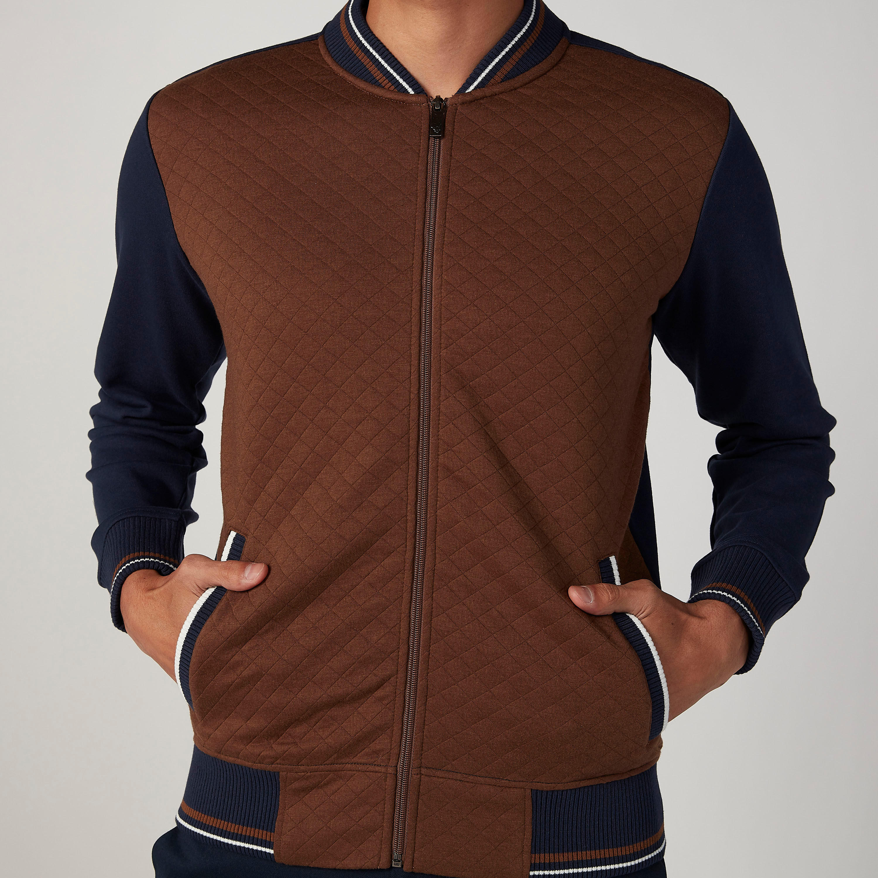 Sustainable Textured Bomber Jacket with Long Sleeves-men-clothing-jacketsandblazers-jackets-image-3