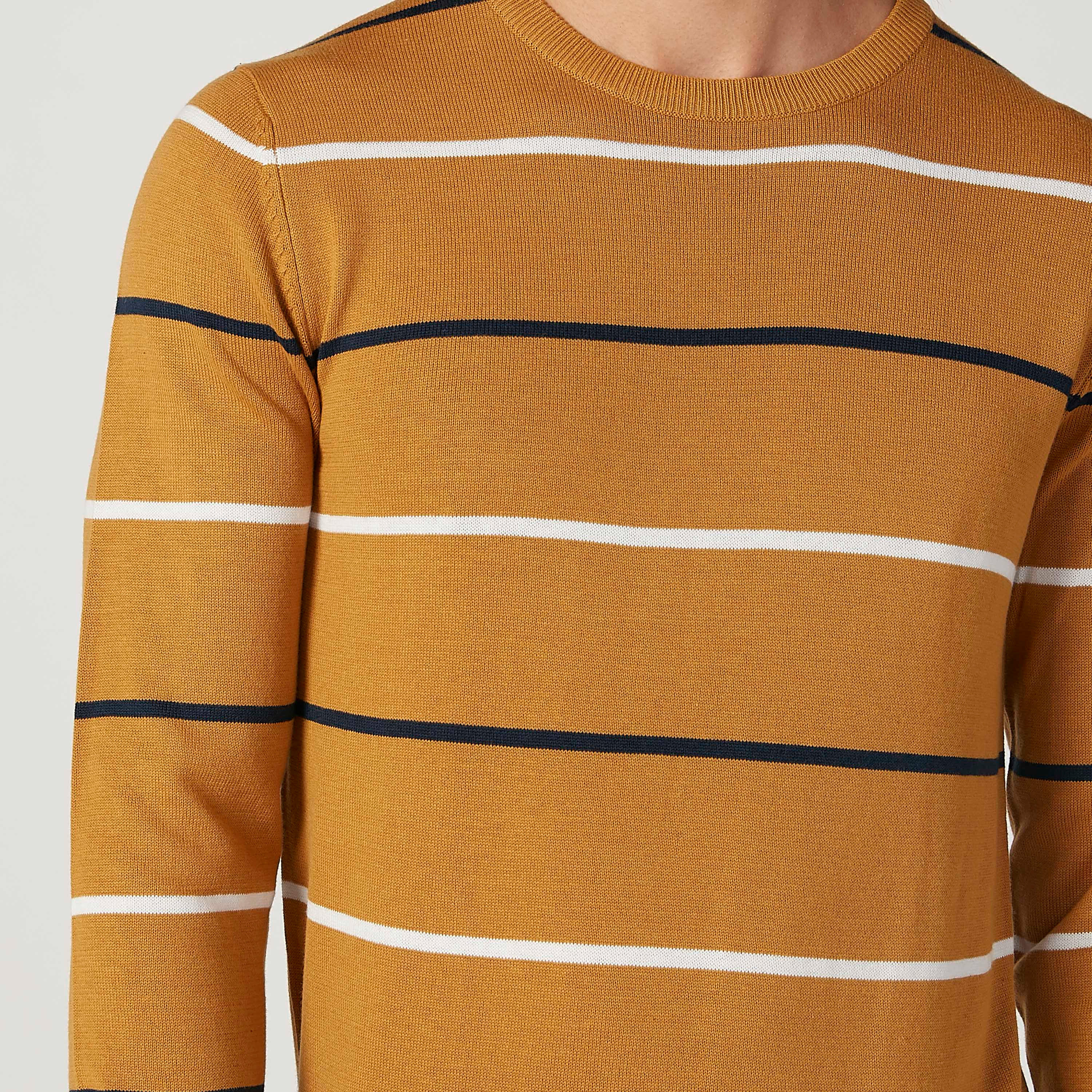 كنزة مخططة بياقة ضيقة وأكمام طويلة-men-clothing-sweatersandpullovers-image-3