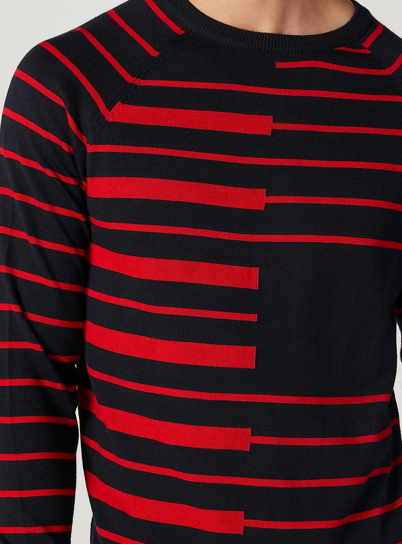 Striped Sweater with Crew Neck and Long Sleeves-men-clothing-sweatersandpullovers-image-3
