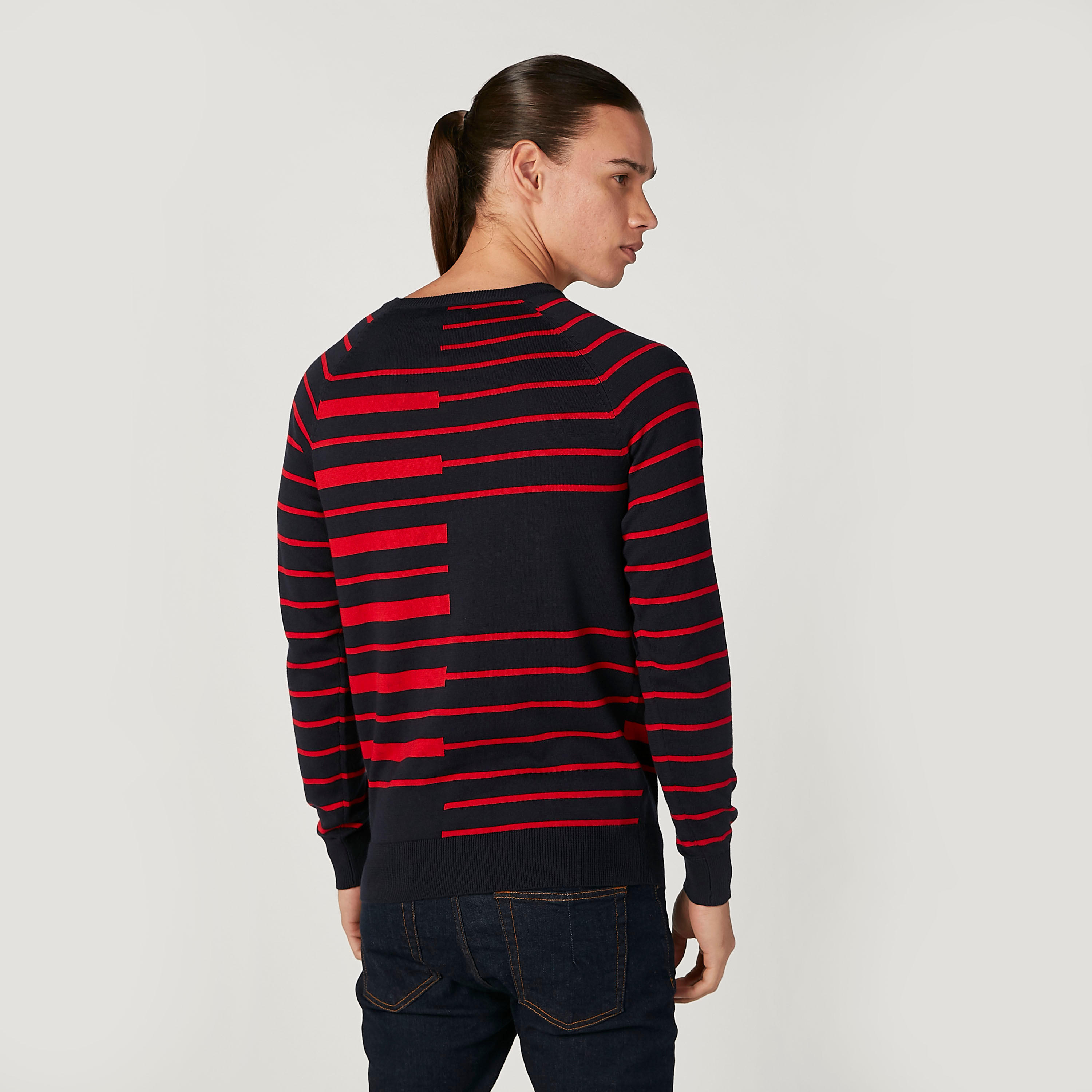 Striped Sweater with Crew Neck and Long Sleeves-men-clothing-sweatersandpullovers-image-4