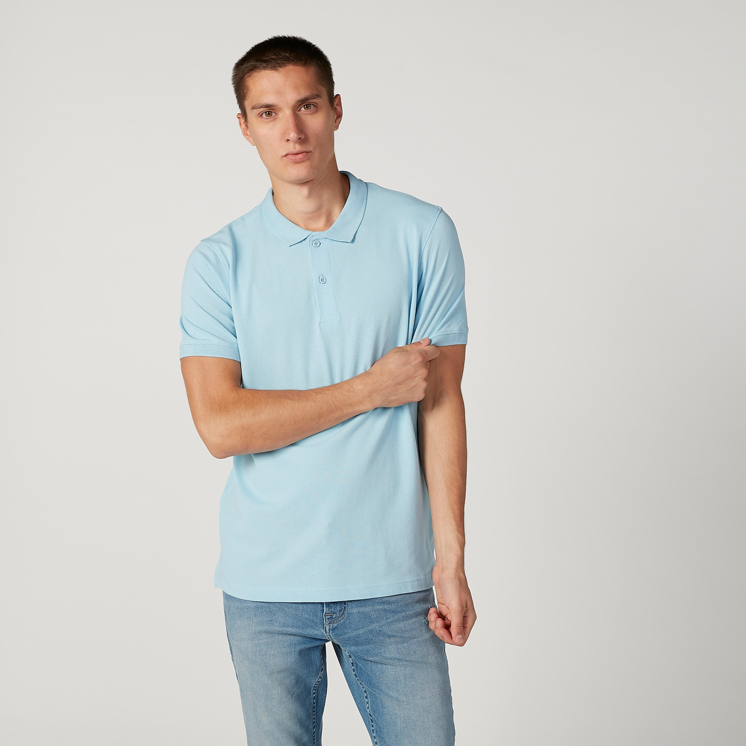 تيشيرت بولو سادة بأكمام قصيرة-men-clothing-tshirtsandpolos-polos-image-1