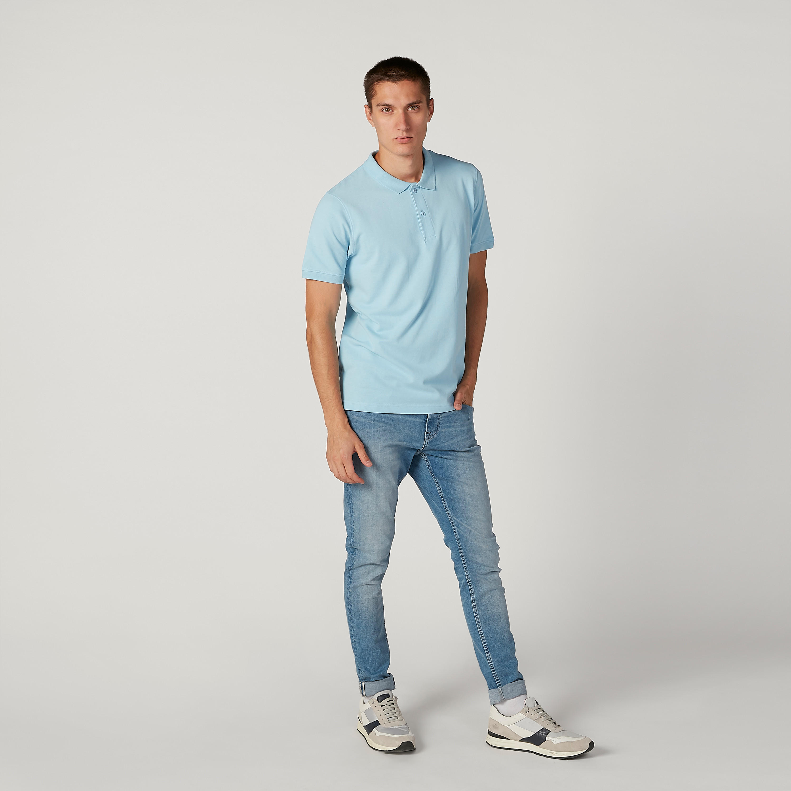 تيشيرت بولو سادة بأكمام قصيرة-men-clothing-tshirtsandpolos-polos-image-2