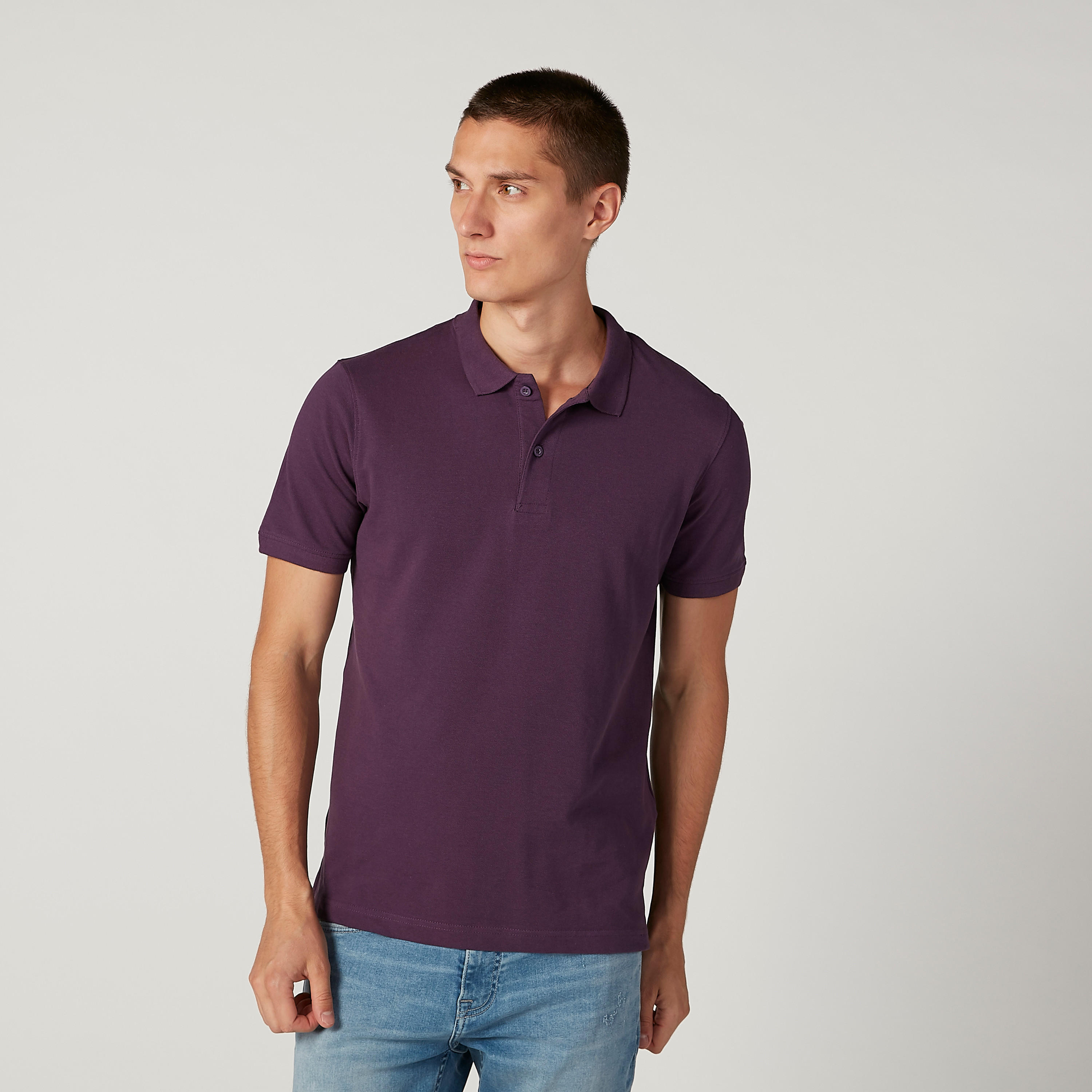 تيشيرت بولو سادة بأكمام قصيرة-men-clothing-tshirtsandpolos-polos-image-4