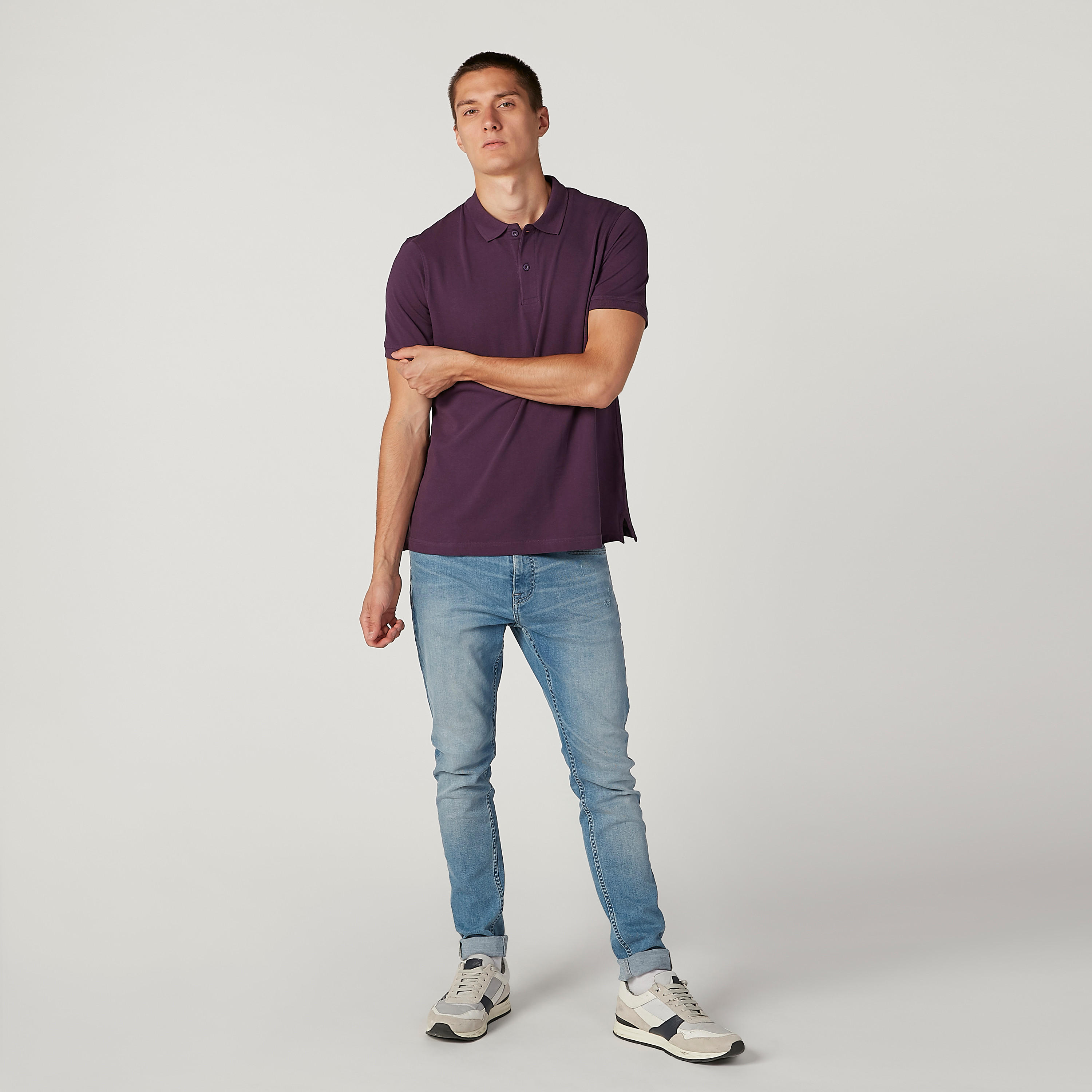 تيشيرت بولو سادة بأكمام قصيرة-men-clothing-tshirtsandpolos-polos-image-5