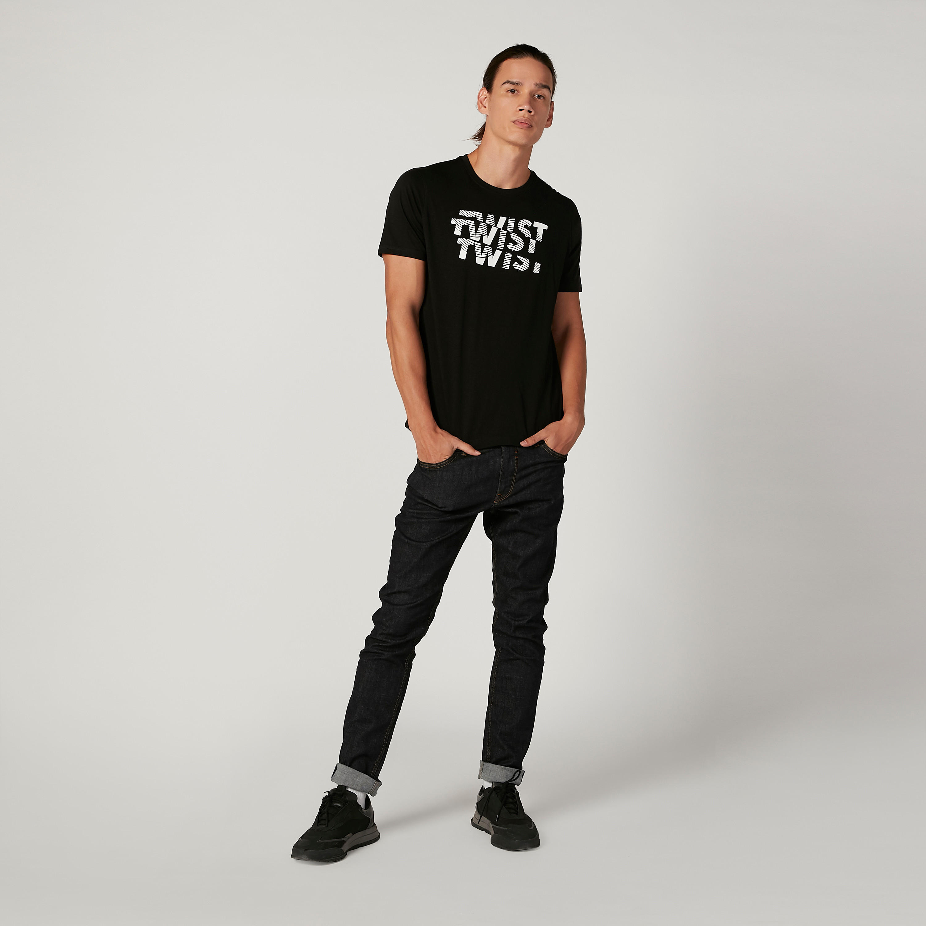 Slim Fit Printed T-shirt with Round Neck and Short Sleeves-men-clothing-tshirtsandpolos-tshirts-image-2