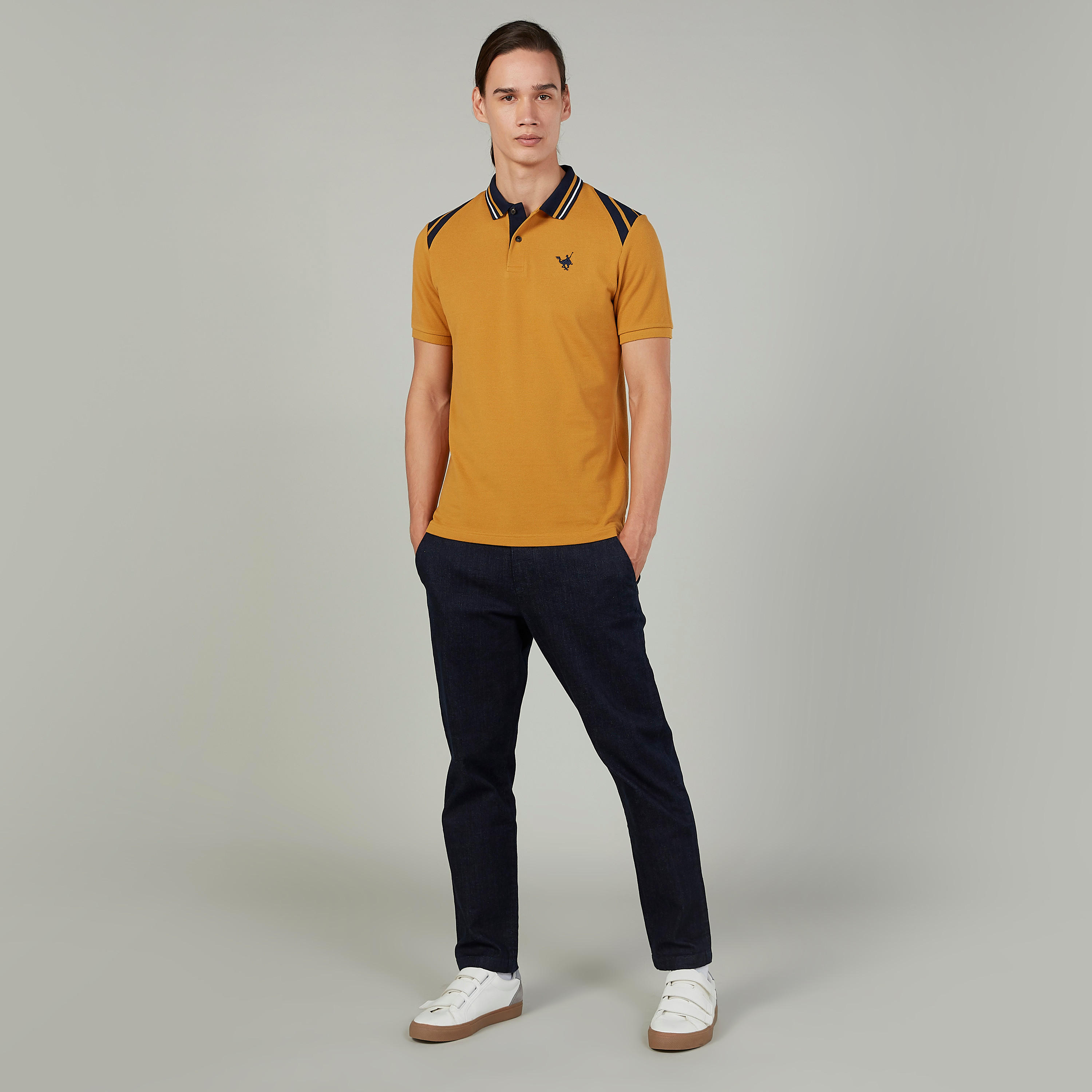 تيشيرت مستدام بولو سليم بياقة مخططة-men-clothing-tshirtsandpolos-polos-image-2